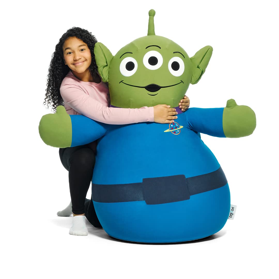 Yogibo Toy Story Alien Bean Bag Chair for Kids - Huggable & Comfortable Lounge Chair for Children's Room, Playroom or Dorm - Soft Cuddly Big Beanbag for Relaxing, Reading & Gaming