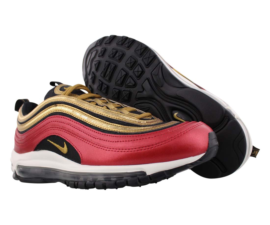 Nike Women's Air Max 97 Trail Running Shoes - University Red/Metallic Gold - Size 6.5 | Lightweight Cushioned Sneakers for Trail Running, Hiking & Outdoor Workouts