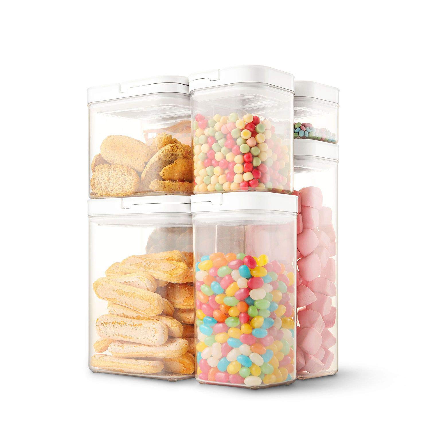 Fliplock Storage Containers - Airtight Food Storage Bins for Kitchen Pantry Organization | Perfect for Dry Goods, Snacks & Meal Prep