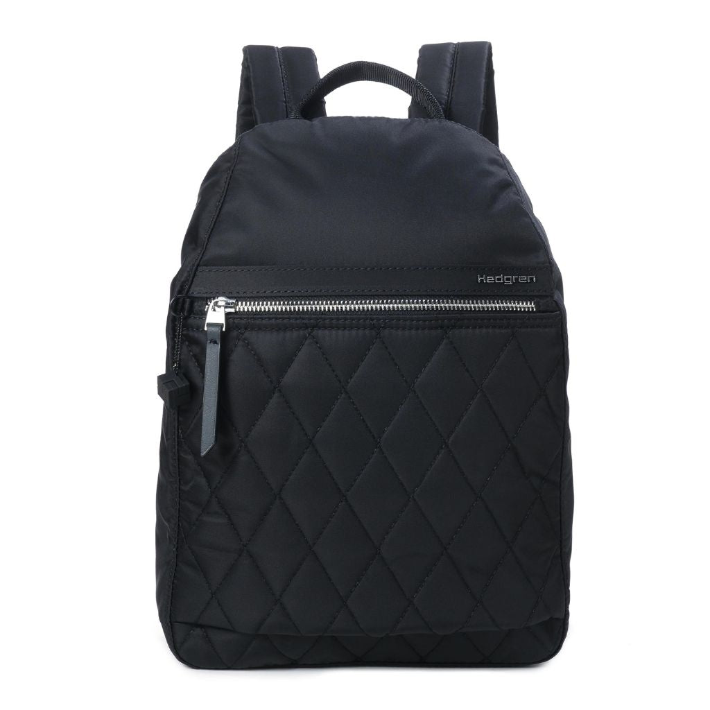 Hedgren Vogue Large Quilted Backpack for Women & Men - Stylish Black Travel Laptop Bag - Perfect for Work, School, College & Daily Commute