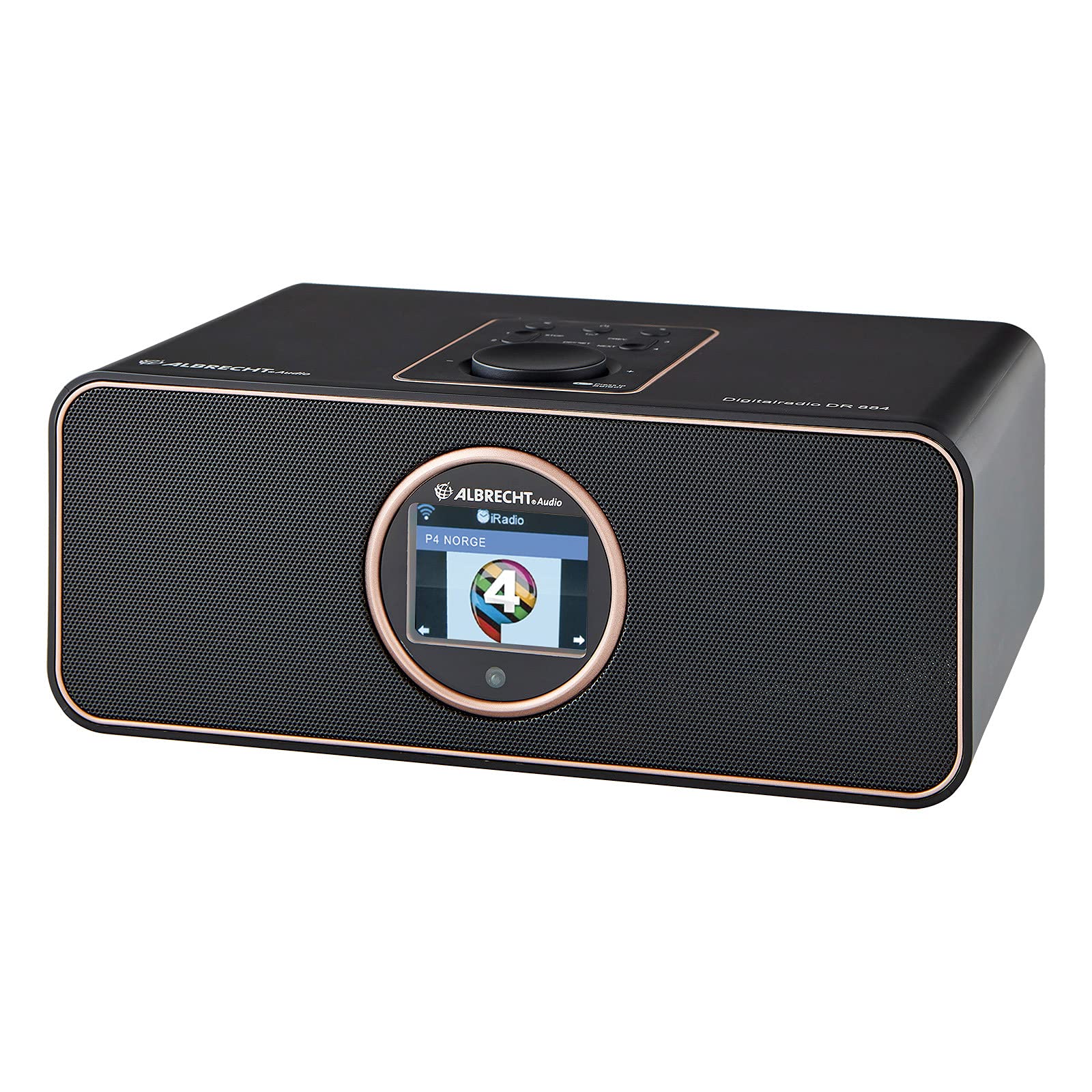 Albrecht DR 884 Compact Digital Radio System - DAB+, FM RDS, Bluetooth, USB, Color Display, Smartphone Music Streaming, 2x7W Output (Black) - Perfect for Home, Office, and Travel Use