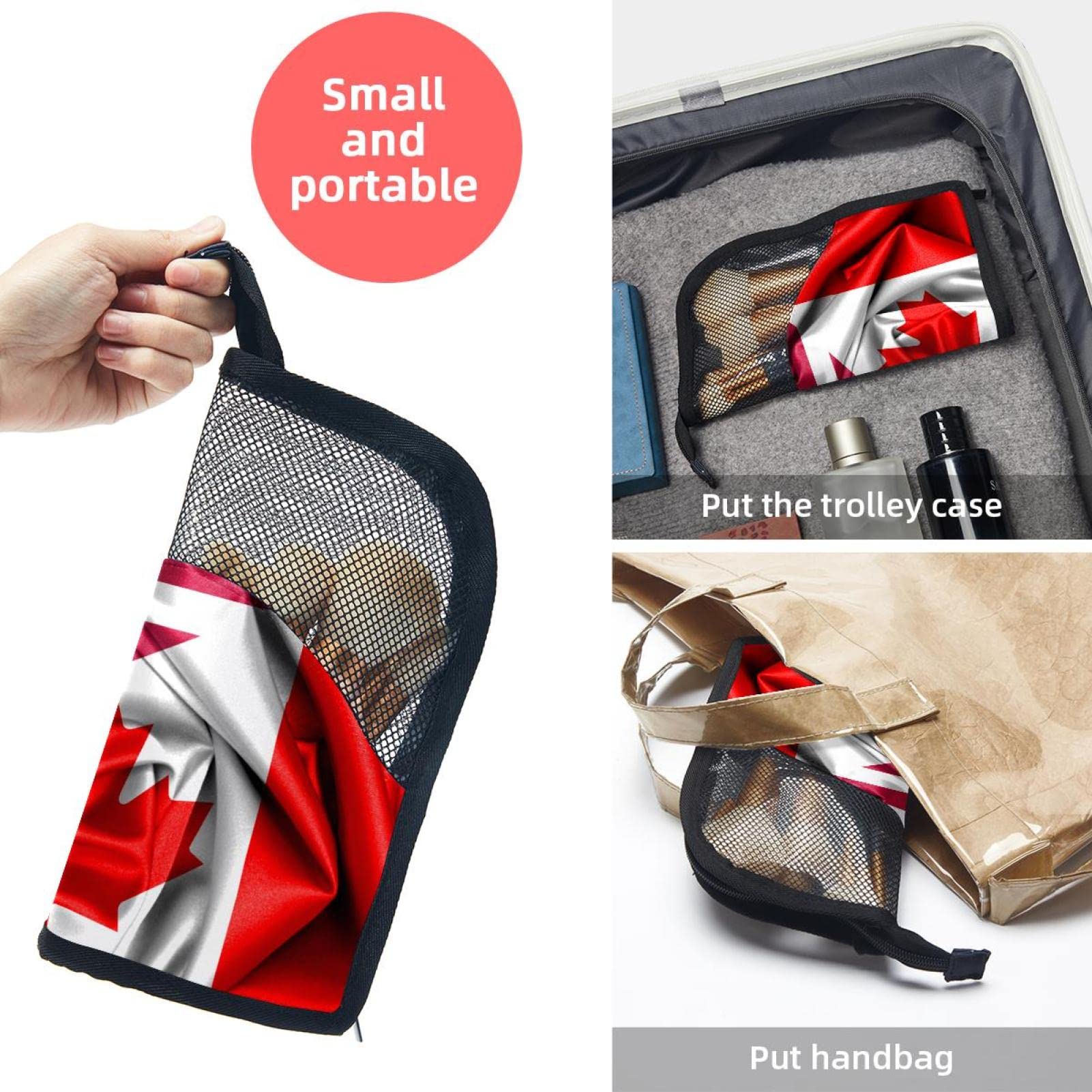 12-Piece Makeup Brush Organizer Bag with Canada & USA Flags - Portable Waterproof Cosmetic Brush Holder Case for Travel, Home & Professional Makeup Artists