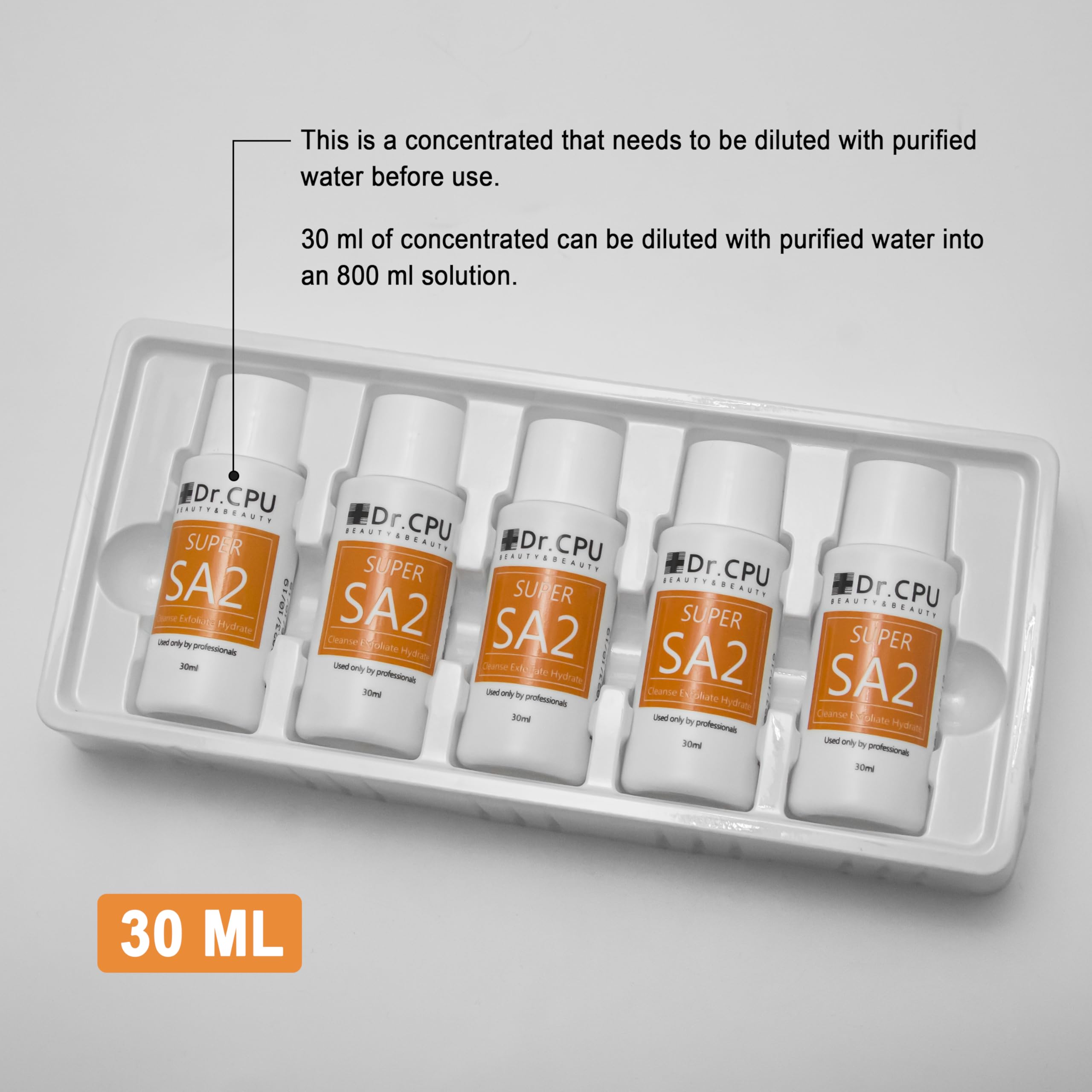 **Hydrofacial Water Peeling Solution - 30ml Concentrated Skin Serum for Deep Cleansing & Moisturizing (5 Bottles Set, Dilutes to 800ml) - Perfect for At-Home Spa & Professional Skincare Treatments**