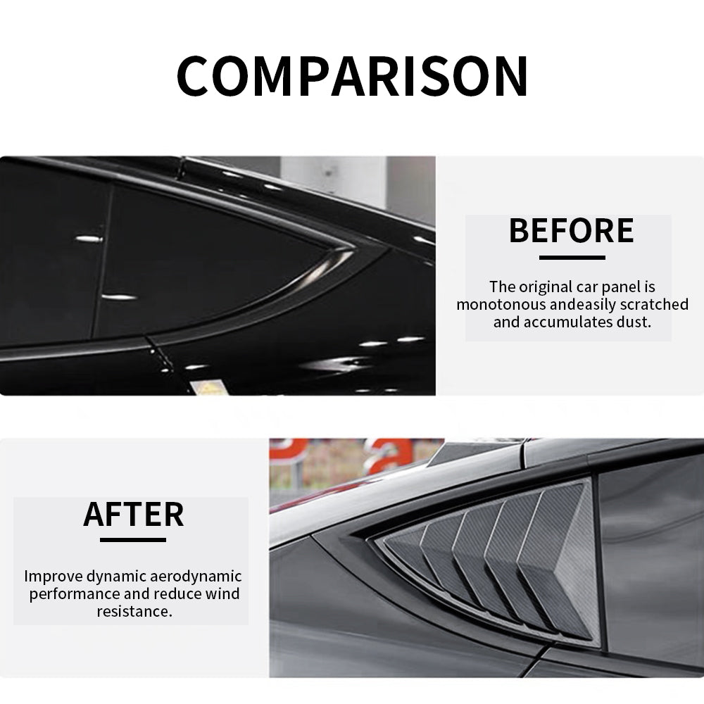 Premium Real Carbon Fiber Rear Side Window Louvers for Tesla Model Y 2020-2025 | High-Performance Aerodynamic Racing Design | Enhances Style & Vehicle Aerodynamics | Perfect for Car Enthusiasts & Street Racing