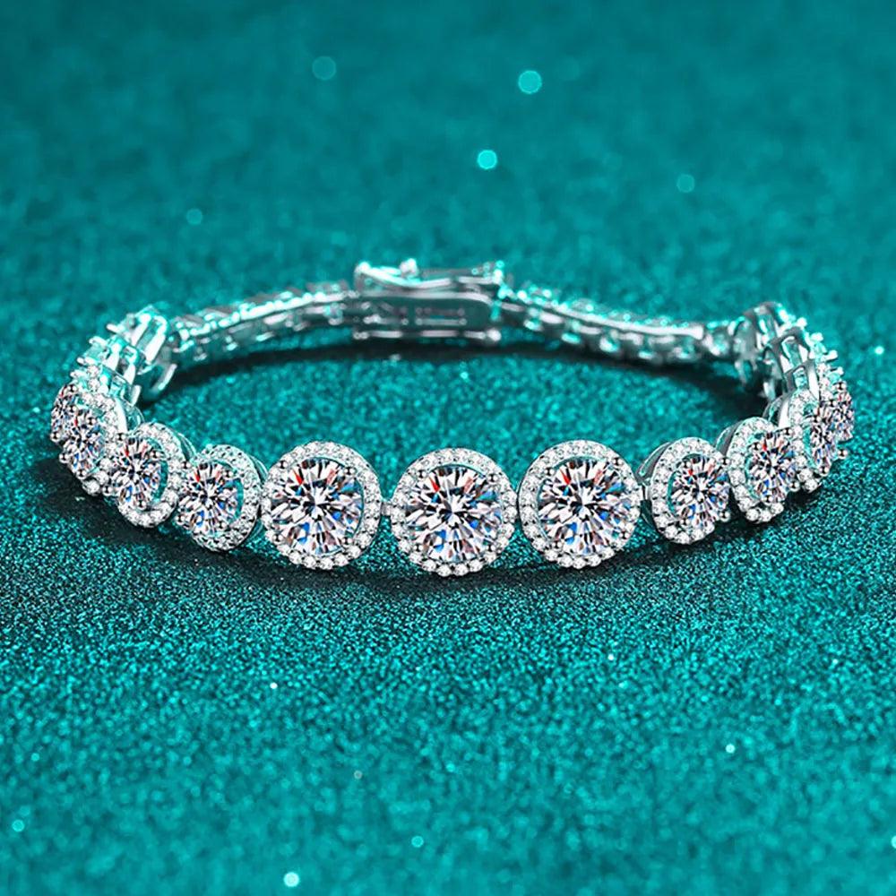 Serenity Moissanite Bracelet for Women - GRA Certified, 925 Sterling Silver, 18K Gold Plated Elegant Jewelry for Wedding, Anniversary & Special Occasion Gifts