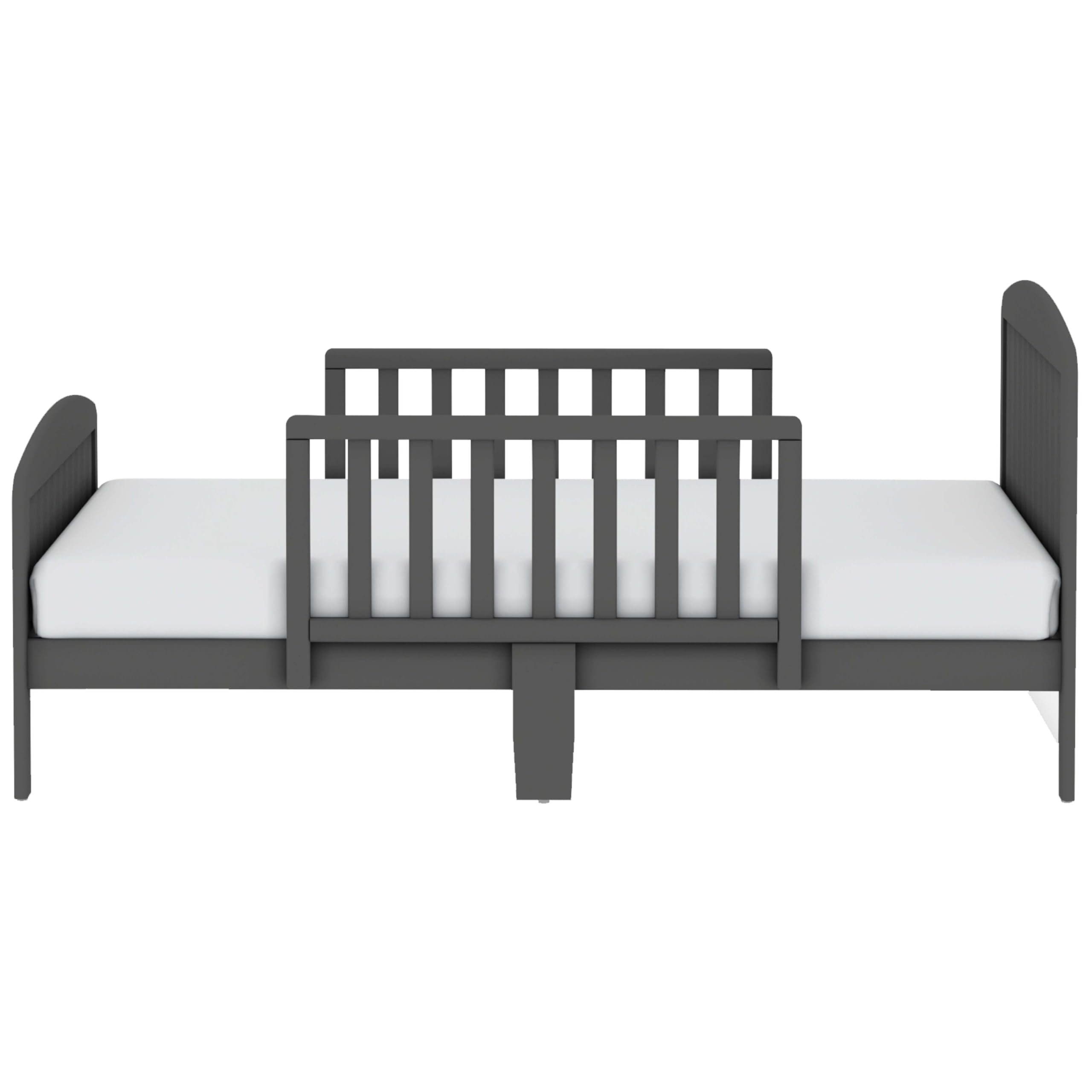 Harrisburg Solid Wood Toddler Bed with Safety Rails - Modern Transitional Design for Kids Bedroom - Fits Crib Mattress, Low Profile Grey Toddler Bed for Safe & Comfortable Sleep Transition from Crib to Big Kid Bed