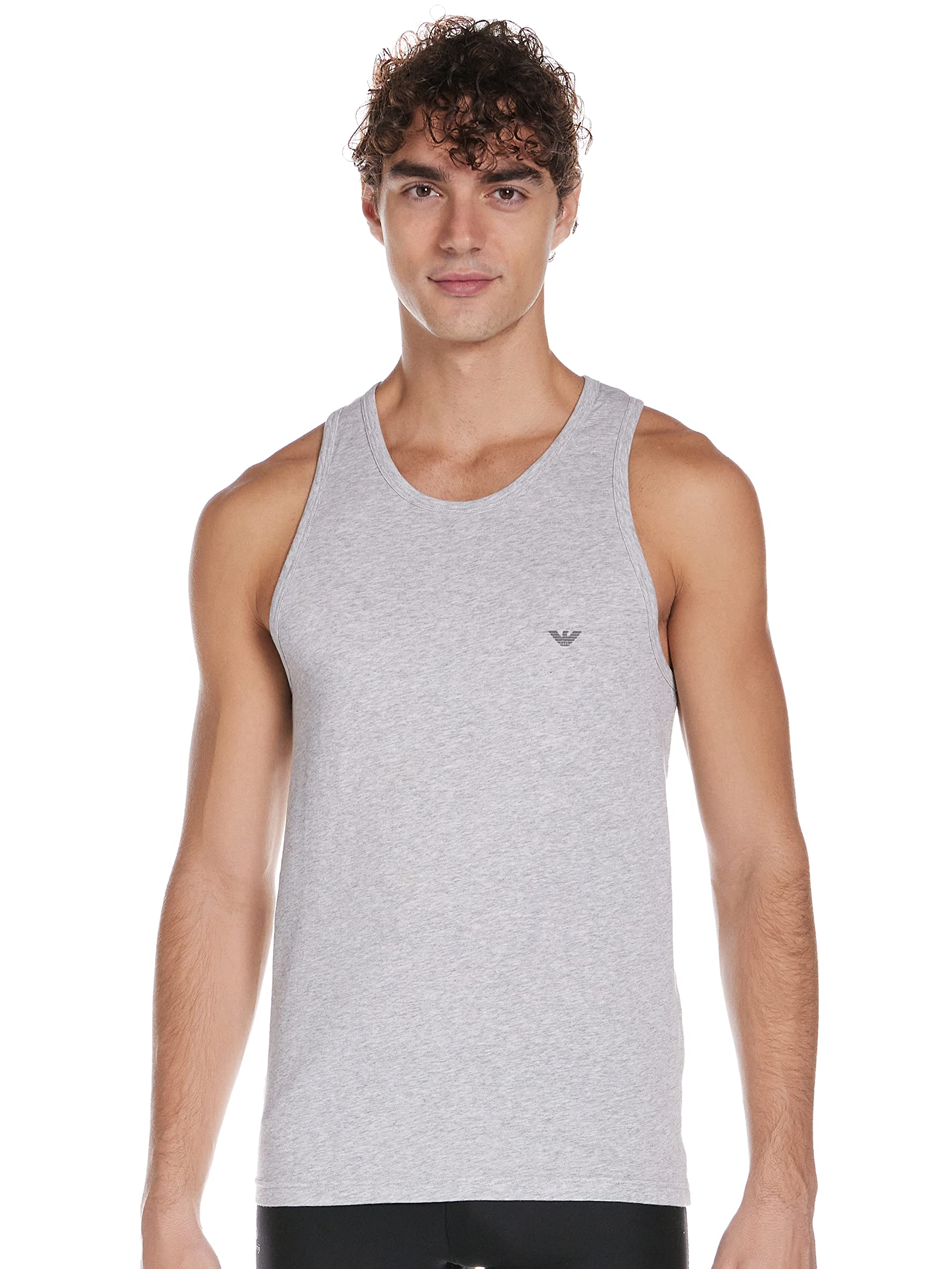 Emporio Armani Premium Cotton Stretch Men's Vest - Marl Grey | Comfortable & Stylish Casual Wear for Everyday Outfits