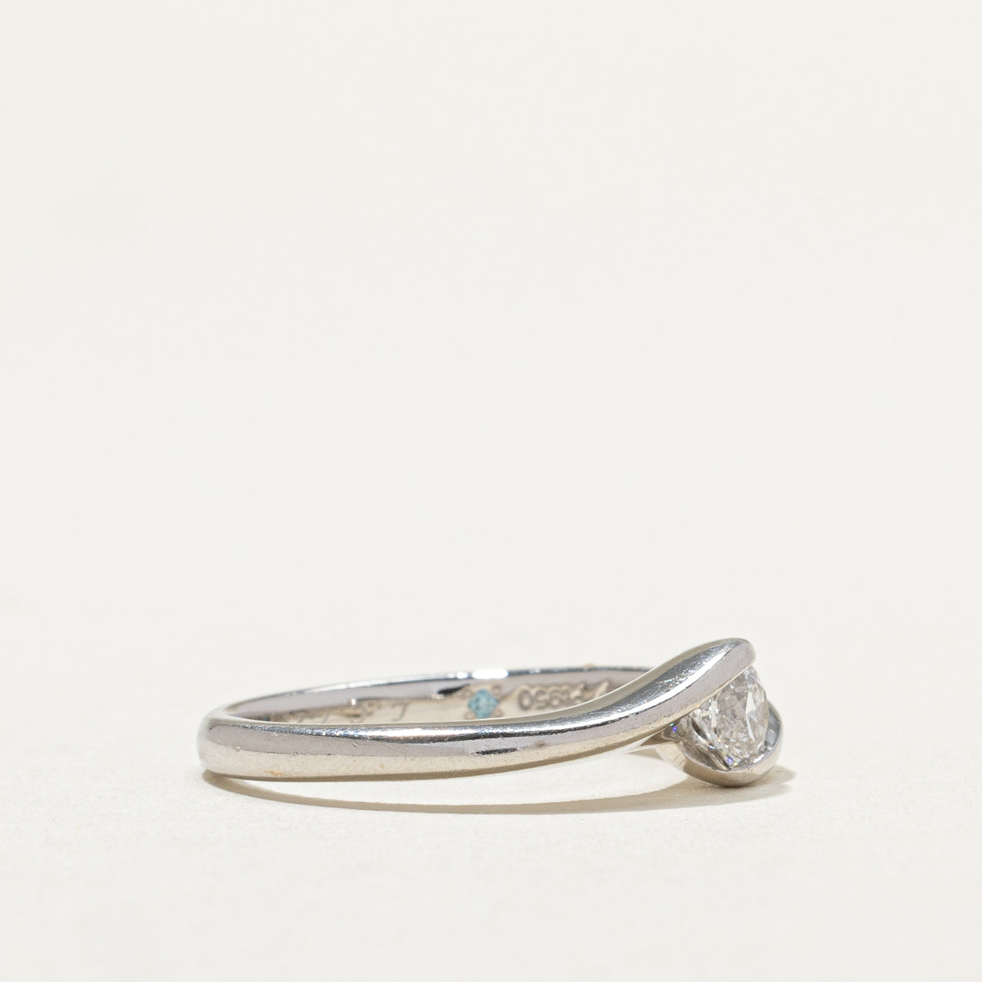 Platinum Diamond Bypass Ring - 0.27 Carat Diamond Engagement Ring for Women, Size 5.25, Elegant Wedding Band, Perfect for Proposals, Anniversaries & Special Occasions