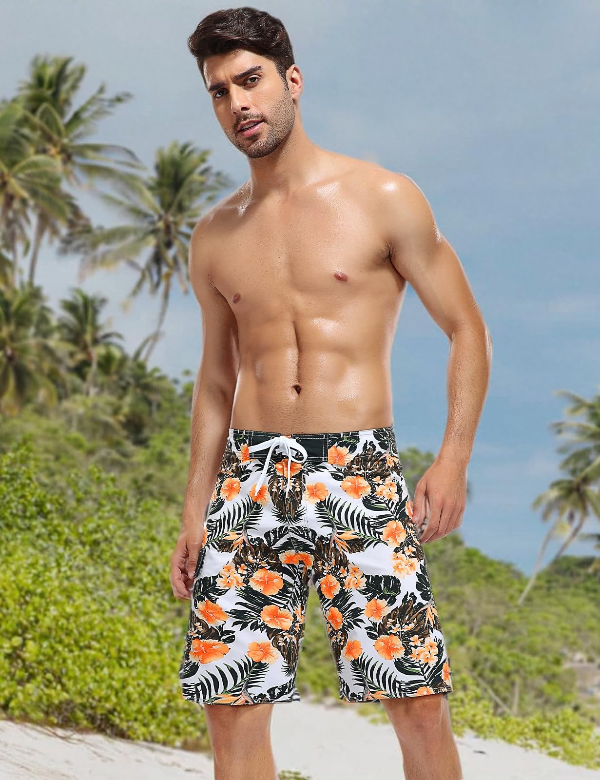 **Men's Quick Dry Swim Trunks with Lining - Lightweight Board Shorts for Swimming, Surfing & Beach Activities**