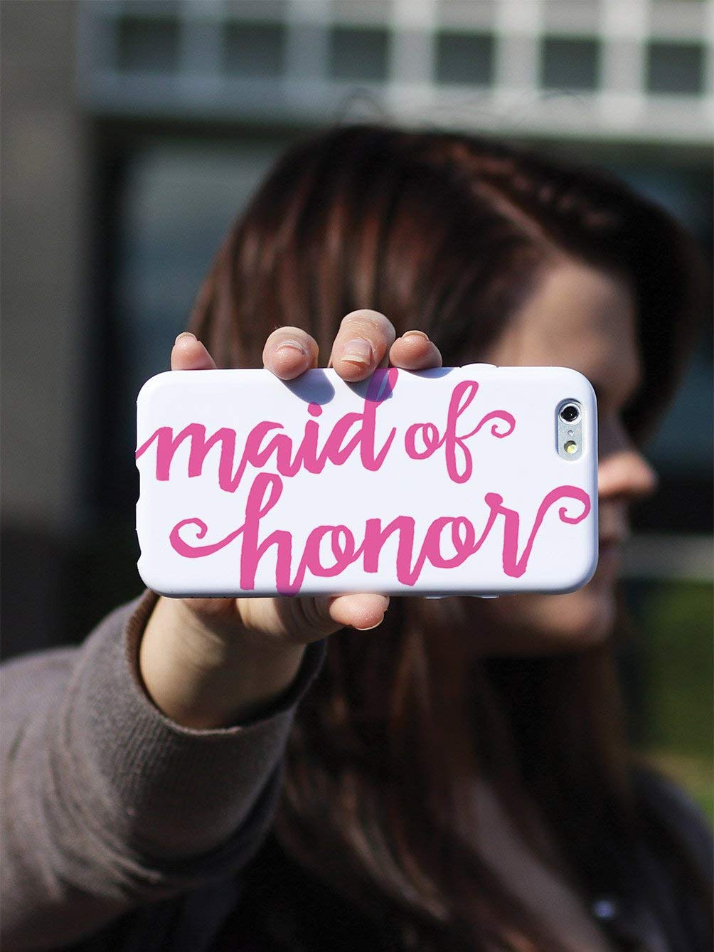 Inspired Cases - iPhone 12 Mini Case 3D Textured Protective Cover - Shockproof Slim Fit for Apple iPhone 12 Mini - Maid of Honor Pink - Perfect for Daily Use, Travel & Gift Giving
