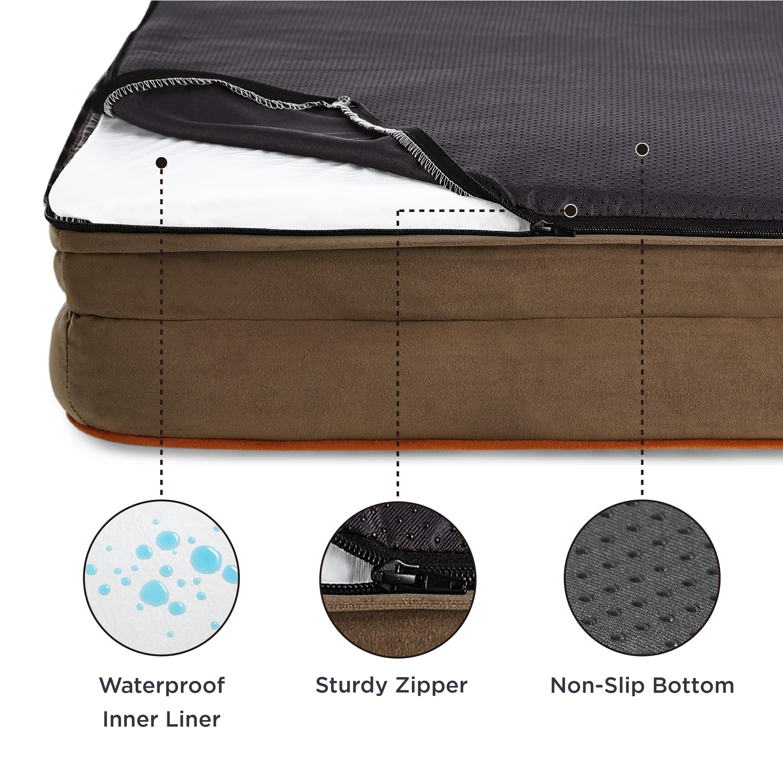 Bedsure XXL Orthopedic Dog Bed for Large Dogs - Washable Memory Foam Pet Sofa with Removable Cover, Waterproof Lining & Non-Slip Bottom - Great for Great Danes, Mastiffs & Giant Breeds - Perfect for Living Room, Bedroom & Pet-Friendly Spaces