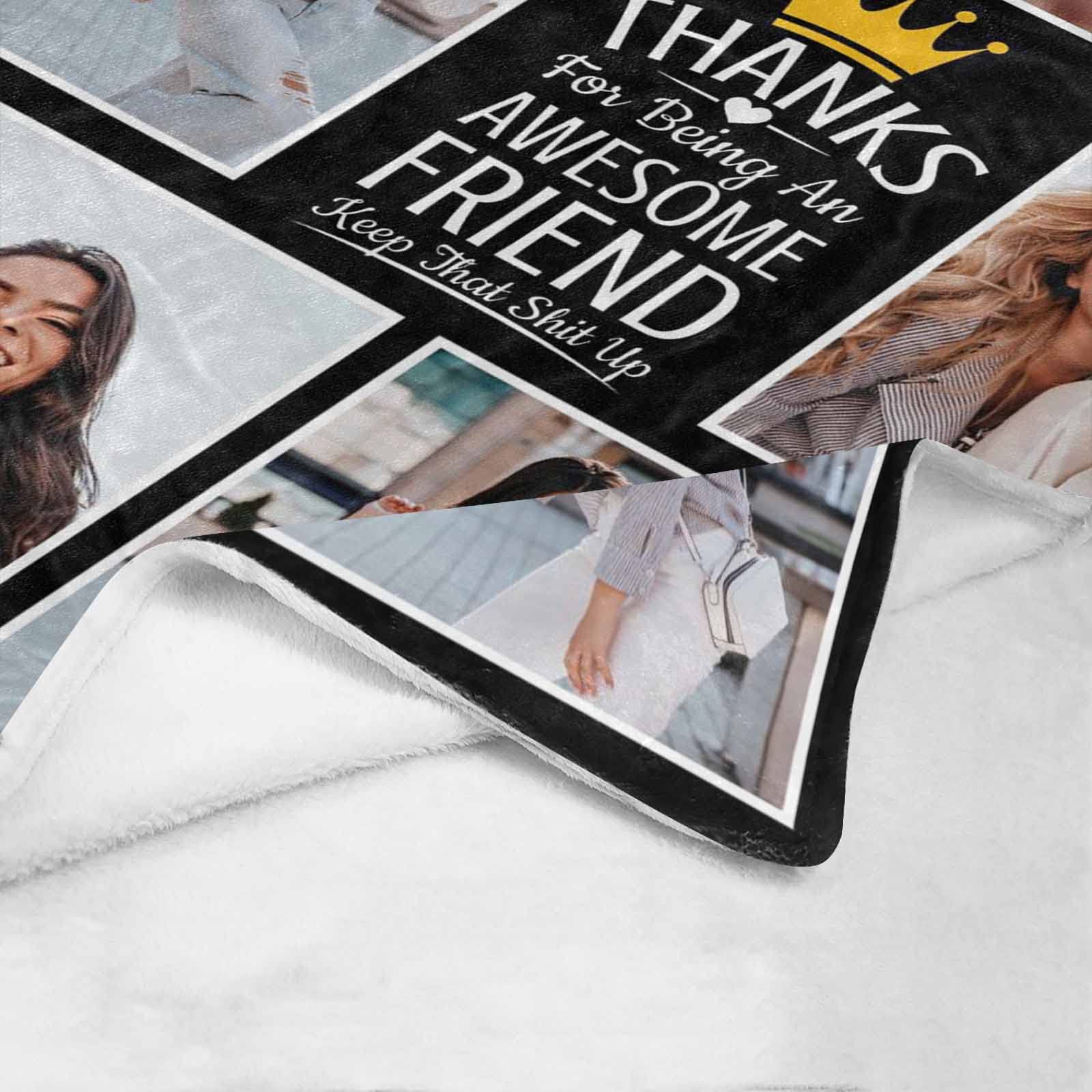 Funny Best Friend Friendship Blanket - Perfect Birthday, Galentines, Christmas Gift for Women, Teen Girls, and Long-Distance Friends - Ideal for Cozy Nights, Movie Marathons, and Sleepovers