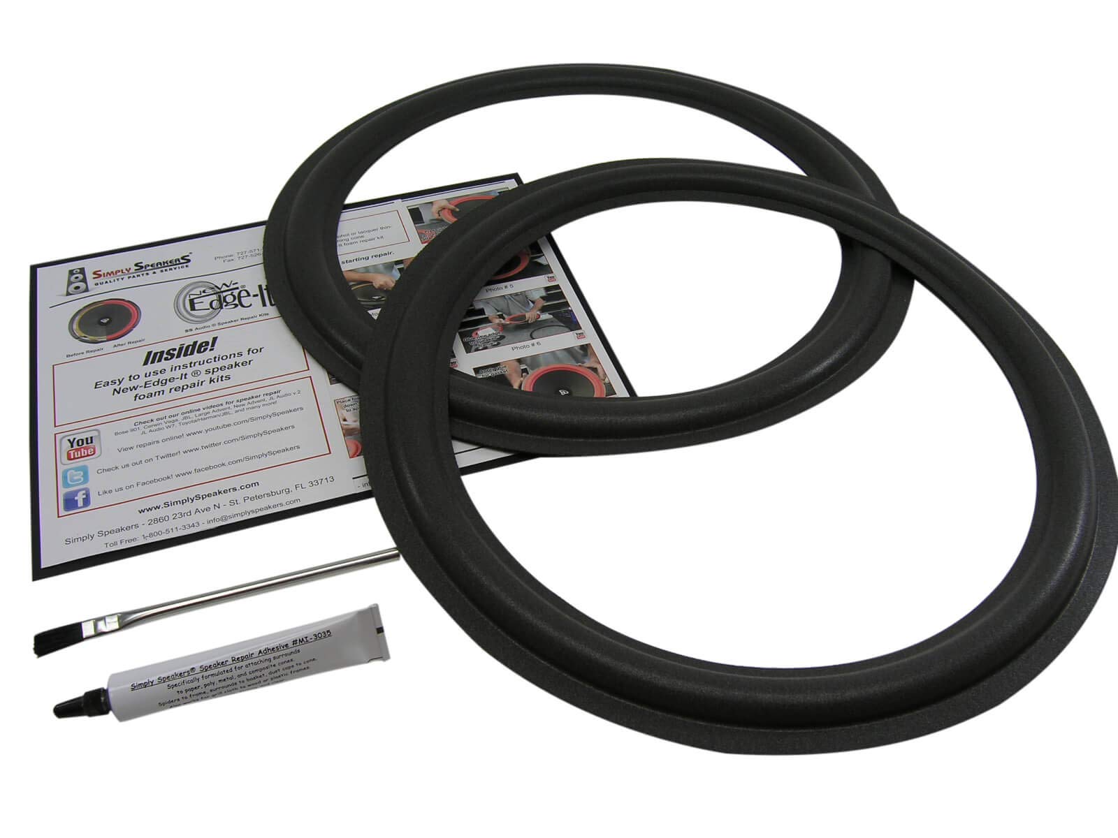 Technics 15 Inch Foam Speaker Repair Kit FSK-15A (Pair) - Perfect for Home Audio and Studio Speaker Restoration