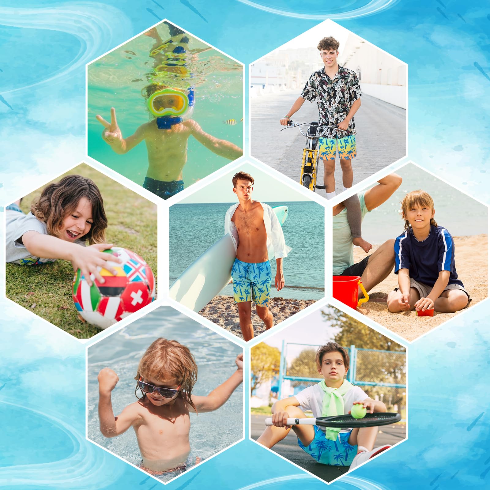 **Boys Swim Trunks - Quick Dry Compression Swim Shorts for Kids & Teens - Perfect for Swimming, Beach & Pool Activities**