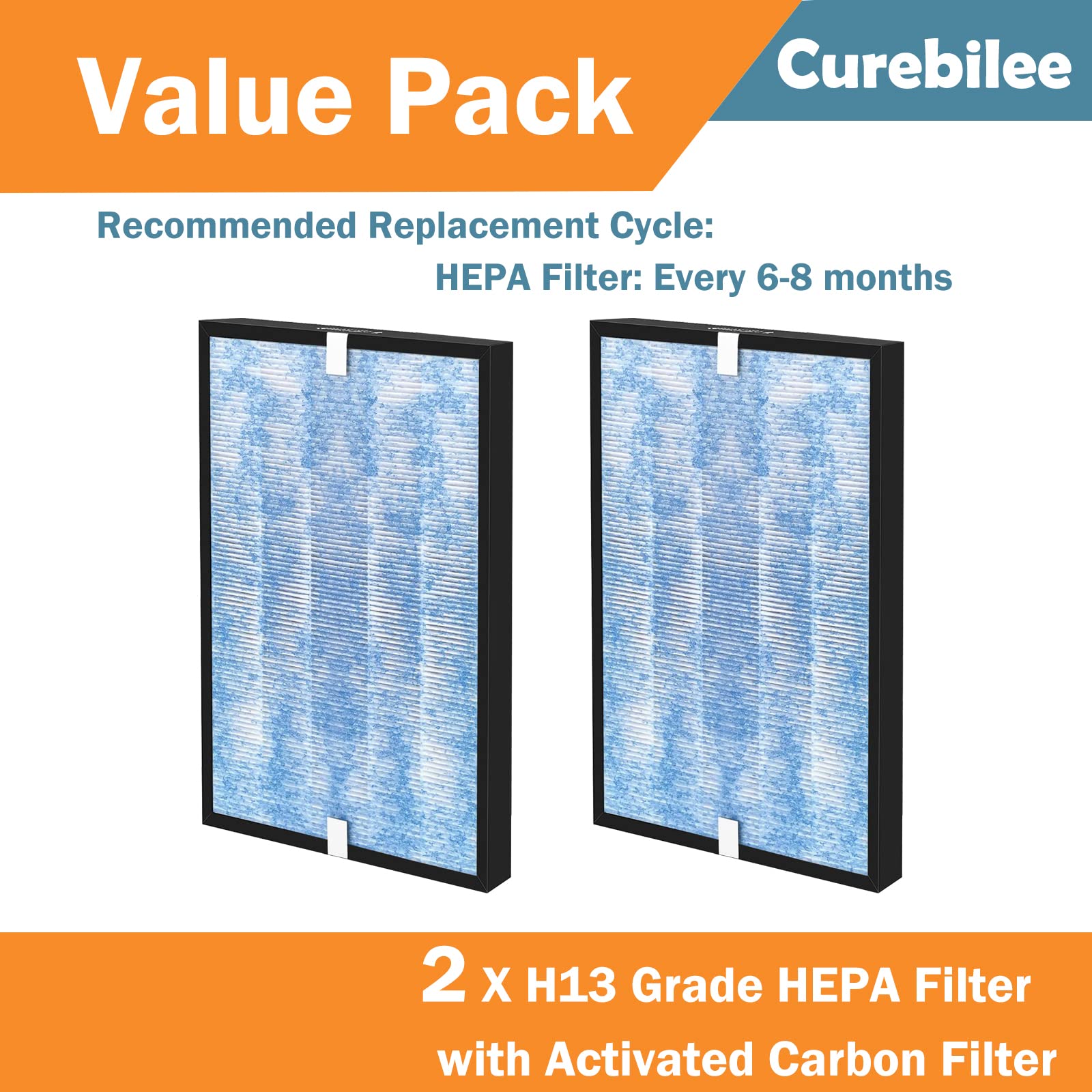 MSA3 True HEPA Filter Replacement (2 Pack) - Compatible with MSA3/MSA3S Membrane Solutions 3-in-1 Air Purifier | Improves Indoor Air Quality for Home, Office & Bedroom