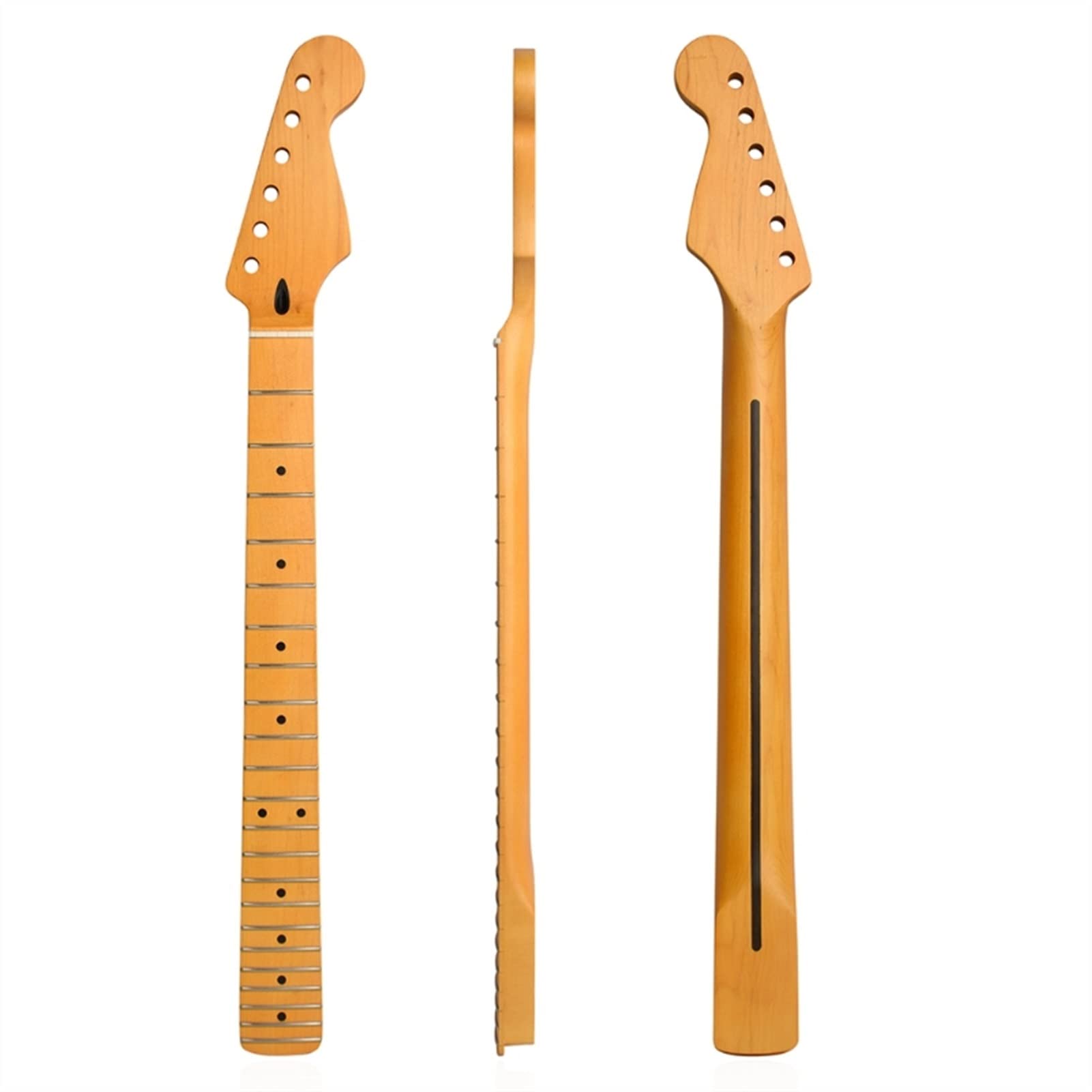 Vintage Maple Electric Guitar Neck - 22 Frets with Yellow Paint Fingerboard for ST Style Guitars | Perfect for Replacement, DIY Projects & Rock Performances