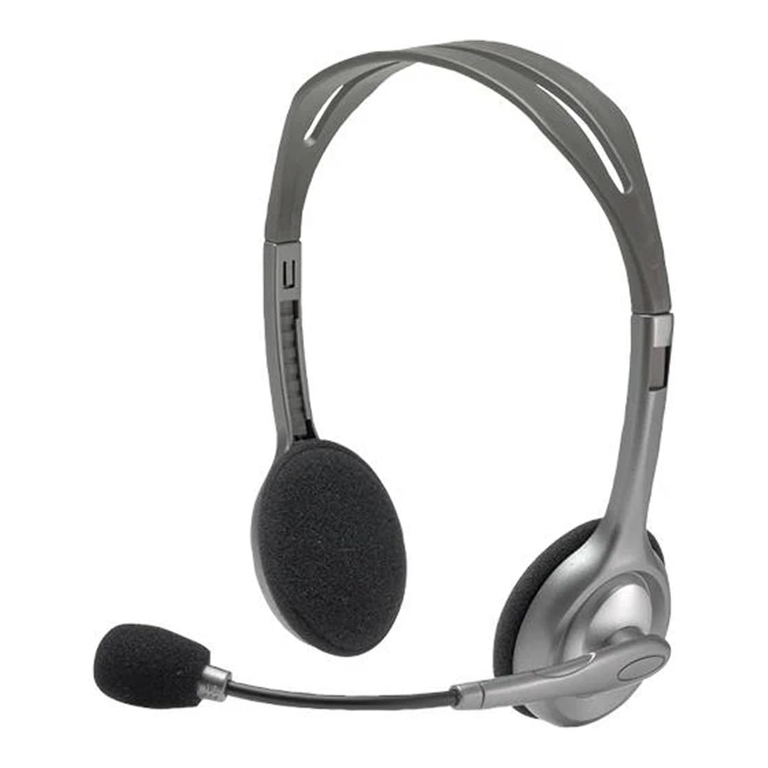 Logitech H110 Stereo Gaming Headset with Noise-Canceling Mic - Comfortable Over-Ear Headphones for PC, Laptop, Mobile Gaming & Online Classes