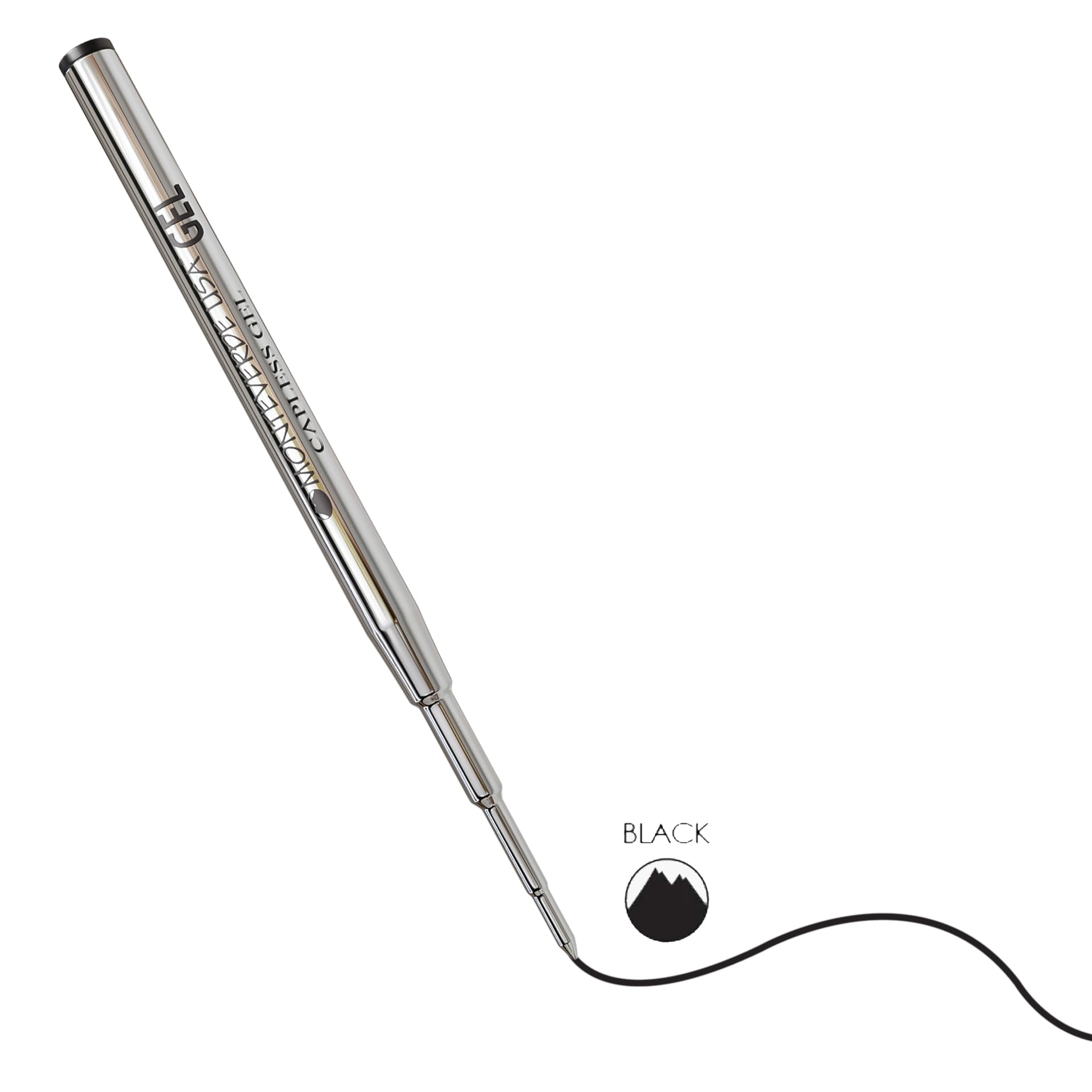 Monteverde Fine Gel Ballpoint Refill for Montblanc Pens - 6 Pack, Black Ink (M423BK) - Smooth Writing for Office, School & Daily Use