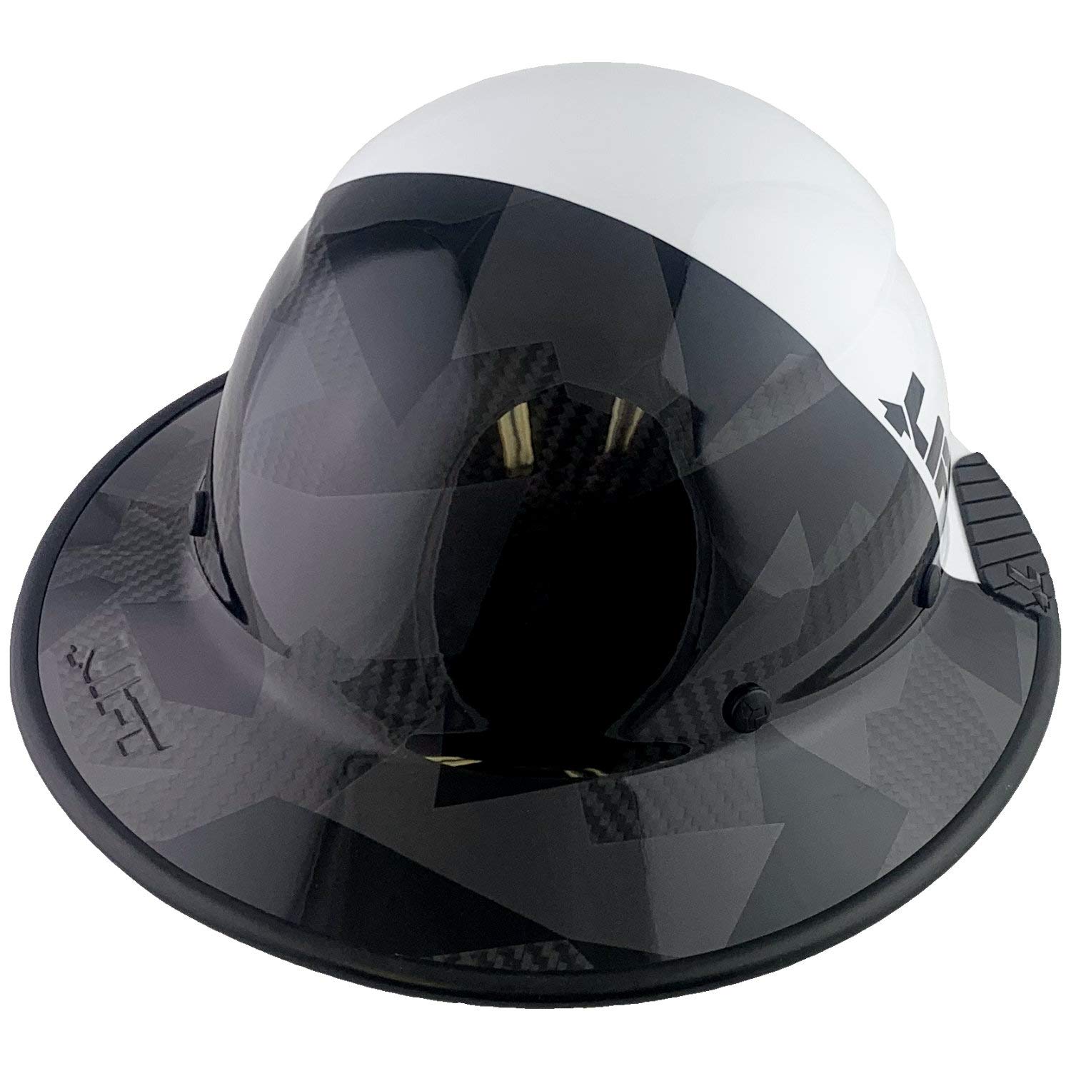 Texas America Safety Company Carbon Fiber Hard Hat - Full Brim ANSI Certified Construction Helmet with Tote Bag for Construction Workers & Industrial Safety Use