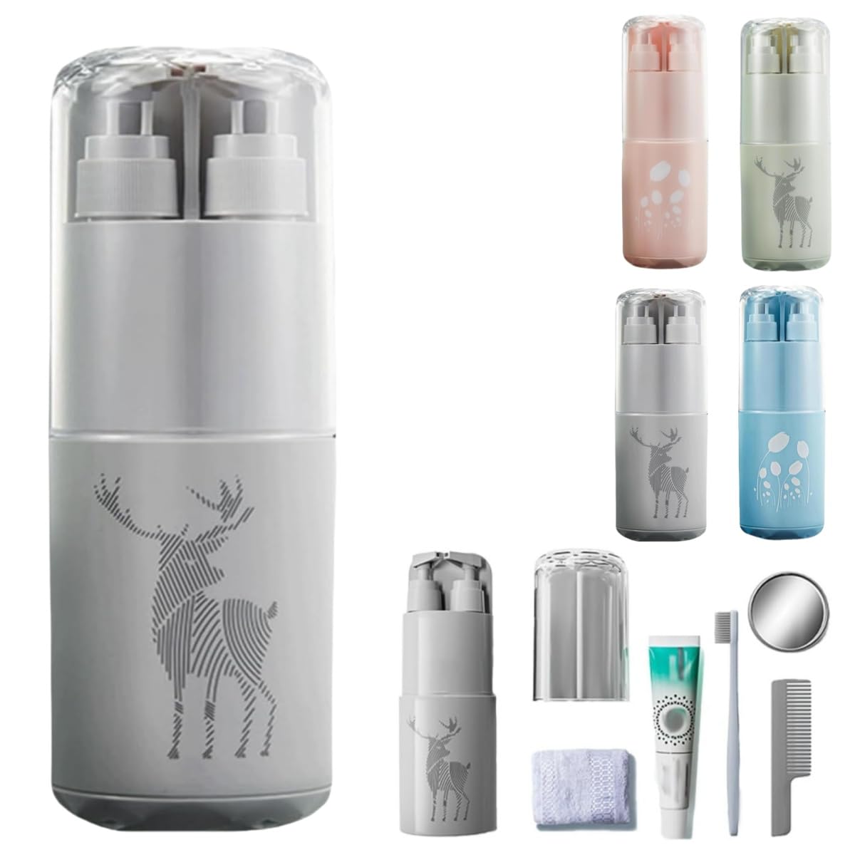 2024 Premium 8-in-1 Waterproof Travel Toiletry Set - Compact Organizer for Minimalist Travelers | Portable Shower Caddy & Cosmetic Storage | Ideal for Camping, Gym, Business Trips & Vacation Packing