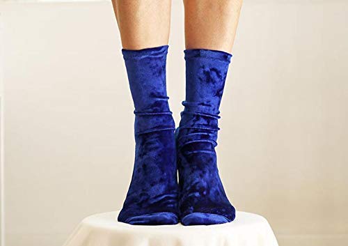 Luxury Velvet Socks for Women - Soft White Ivory Velour Handmade Winter Socks - Cozy Homemade Knitted Socks for Home, Lounge & Gift Giving