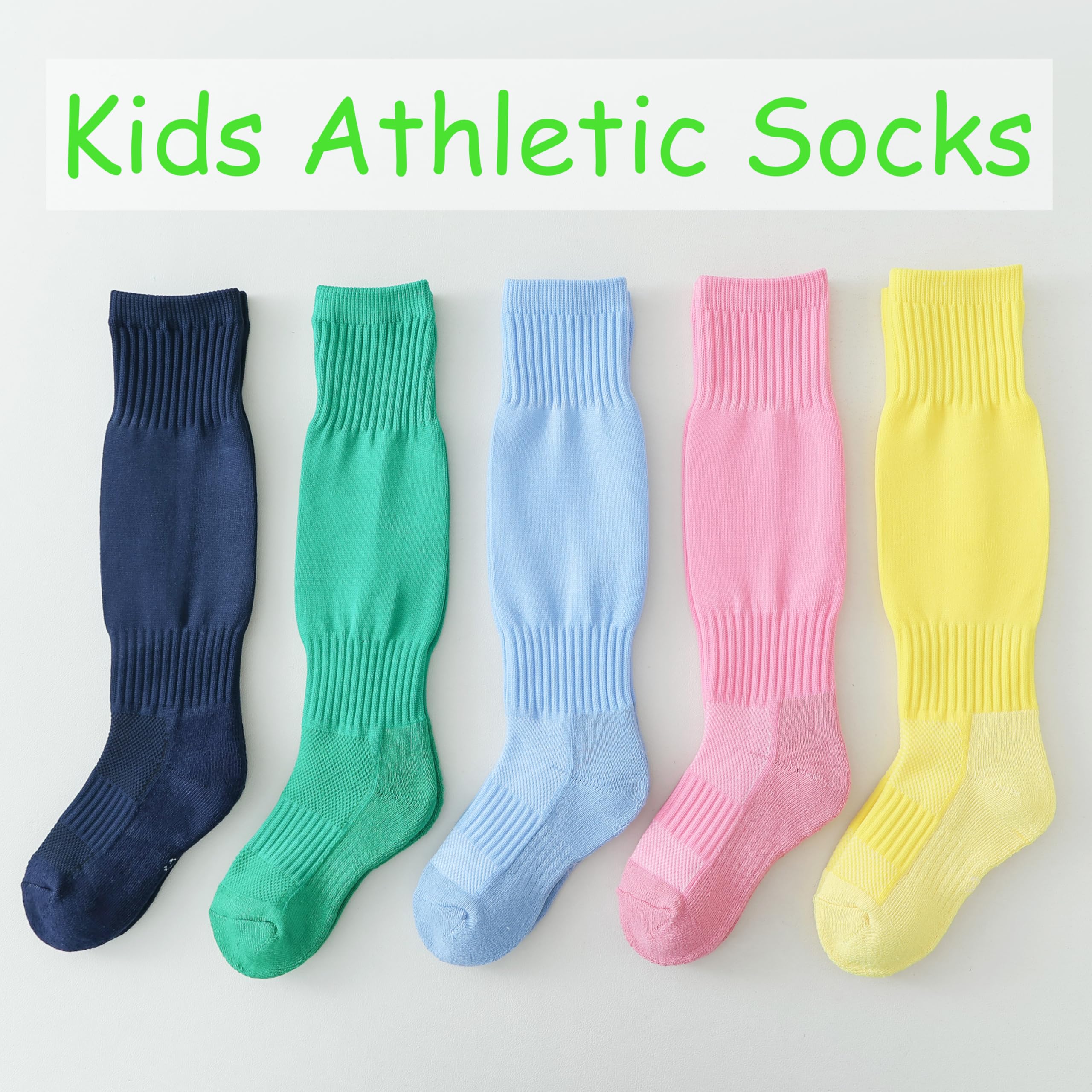 Marchare Boys Soccer Socks - Knee High Football Socks for Toddler Boys & Girls - Breathable Sports Socks for Soccer, Football, Running & Training - Perfect for School PE, Team Sports & Outdoor Activities