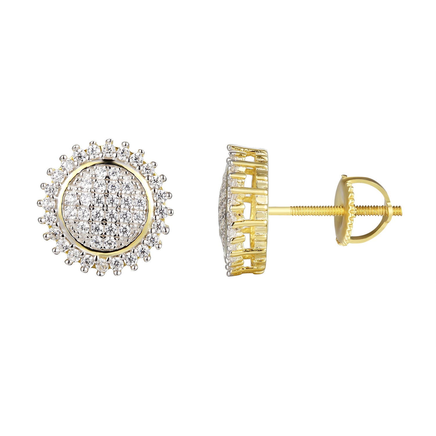 Cluster Flower Prong Set Round Silver Stud Earrings for Women | Dainty Floral Earrings | Hypoallergenic Sterling Silver Jewelry | Perfect for Weddings, Parties & Everyday Wear