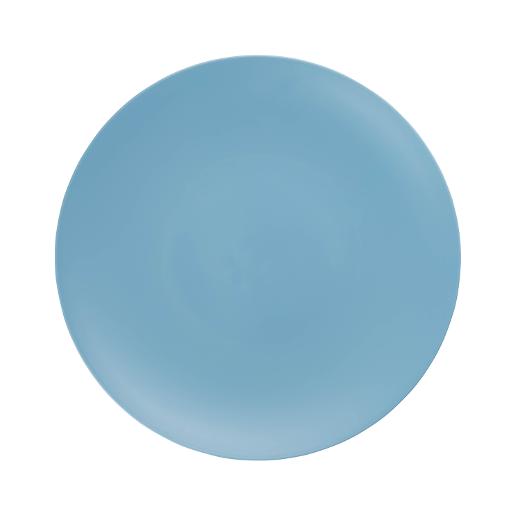 Blue and White Round Plastic Plates - 12-Pack Durable Melamine Dinner Plates for Parties, Picnics & Outdoor Dining - BPA-Free, Dishwasher Safe - Bella