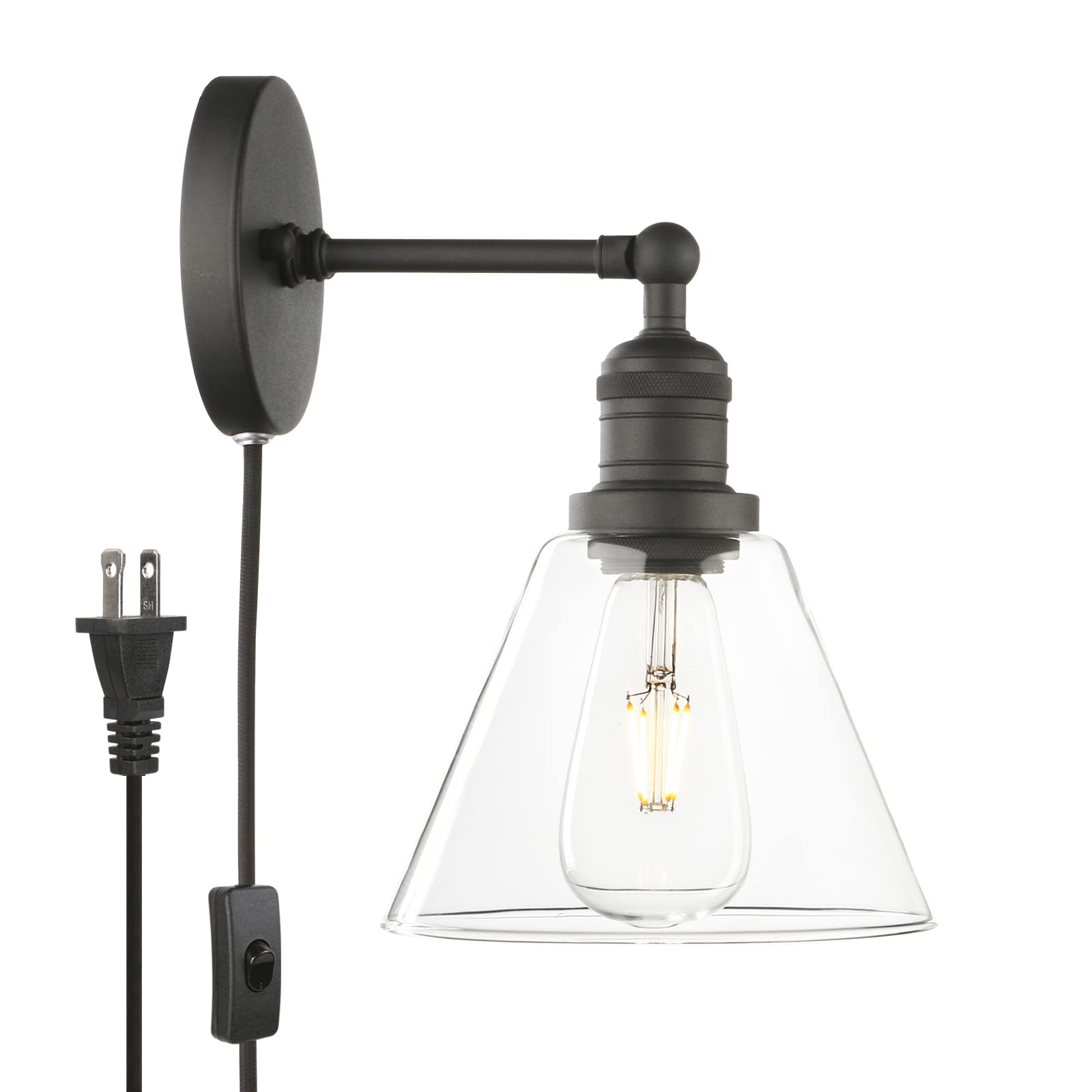 Phansthy Industrial Wall Sconce Light with Switch - 7.1