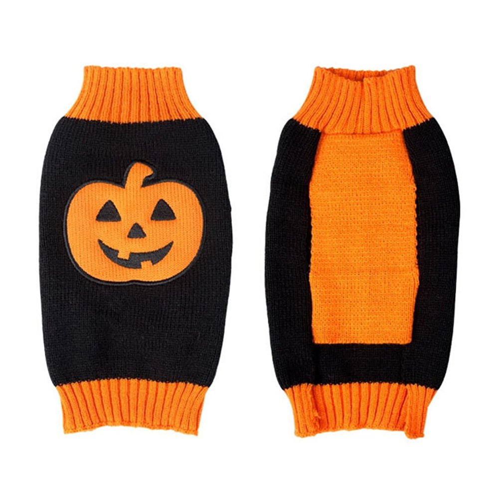 Halloween Pumpkin Cat & Dog Sweater - Cozy Knit Pet Apparel for Small & Large Breeds - Perfect for Costume Parties, Photo Shoots & Cold Weather Outings
