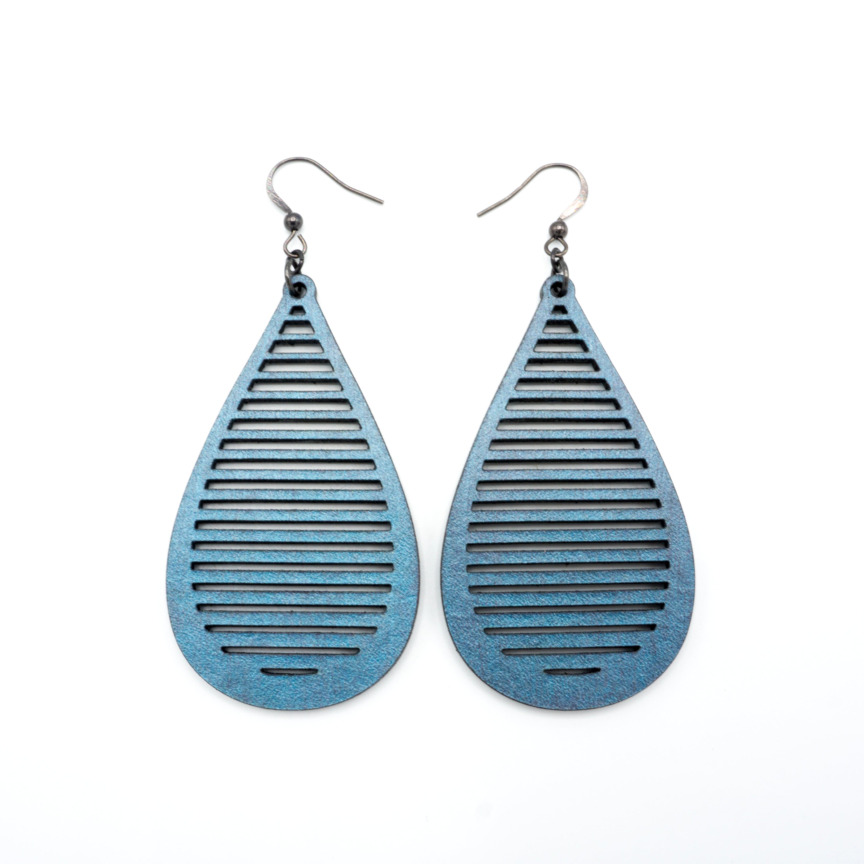Blue Pearl Leather Earrings for Women | Handmade Drop 05 [L] Dangle Earrings | Boho Chic Jewelry for Casual Wear & Special Occasions