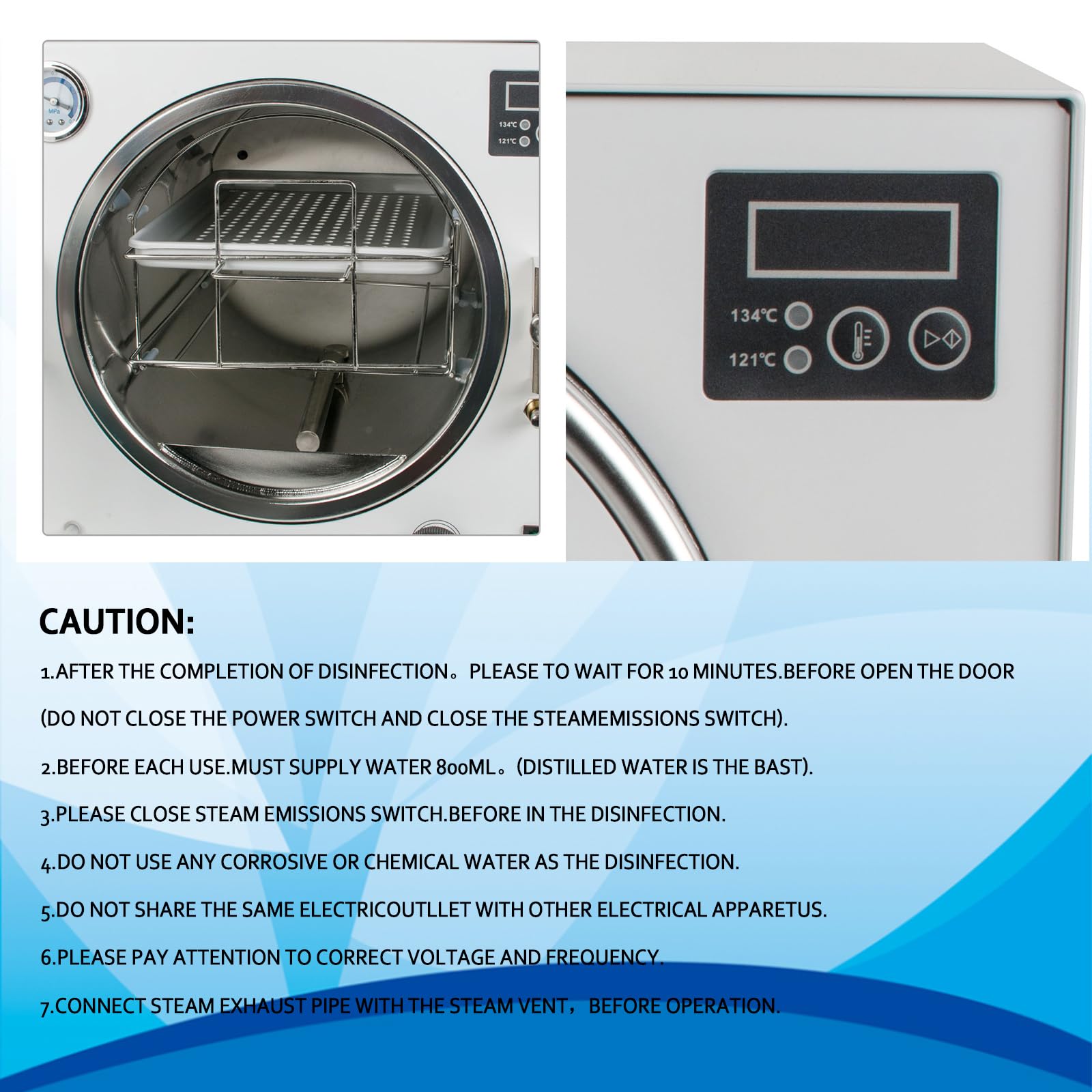 18L 900W Professional Lab Autoclave Sterilizer - Portable 304 Stainless Steel Medical Equipment with Digital Chip Control for Hospital, Clinic & Dental Use