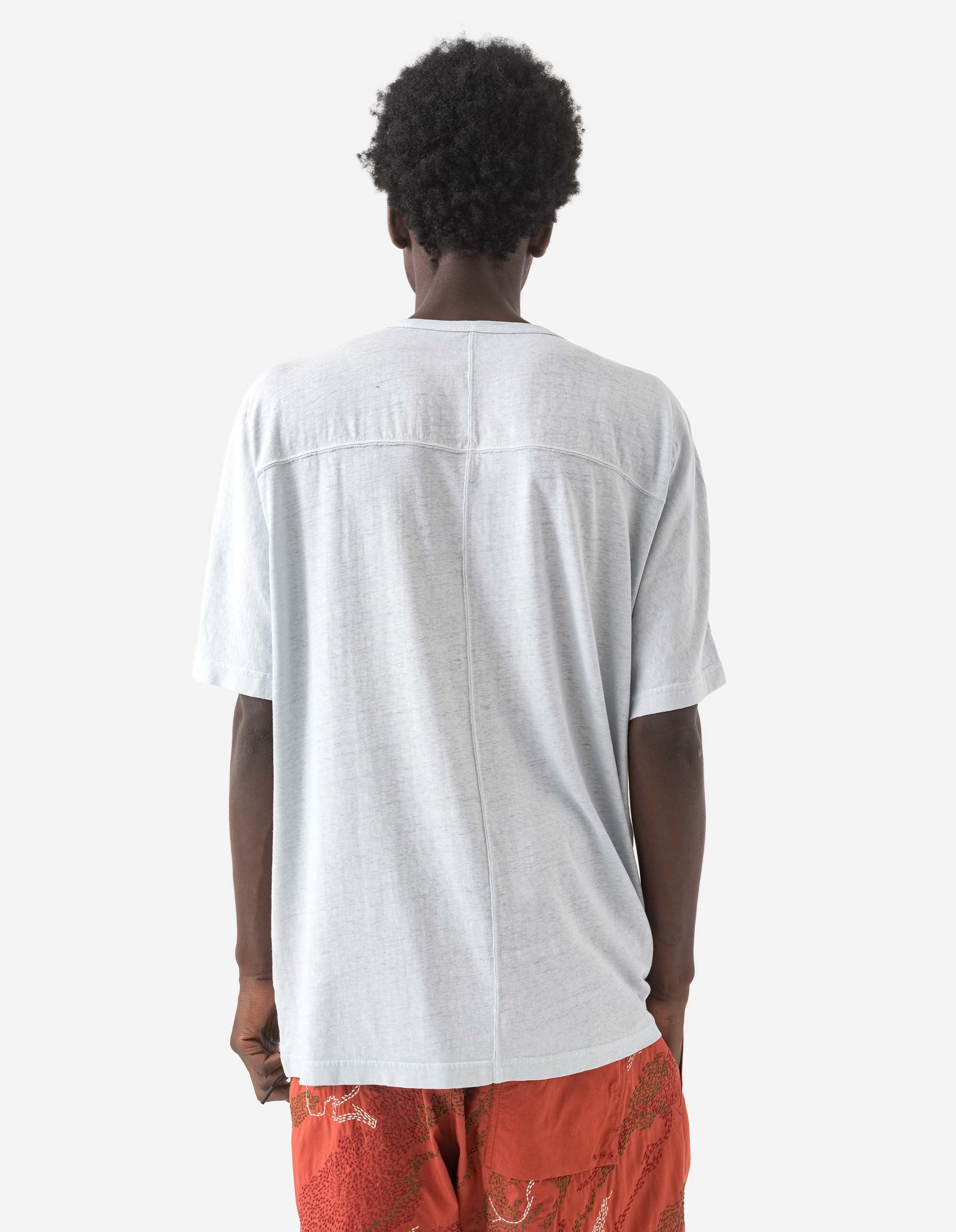 Premium 5234 Hemp Cross Loose Fit T-Shirt for Men - Breathable Ice Blue Cotton Blend Tee - Perfect for Casual Wear, Summer Outfits & Street Style Fashion