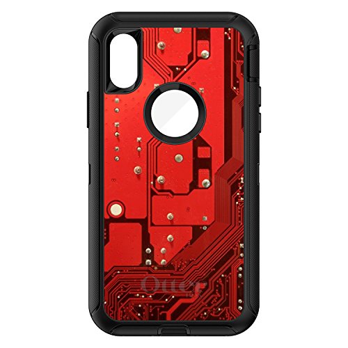 Red Circuit Board Image On Black Case