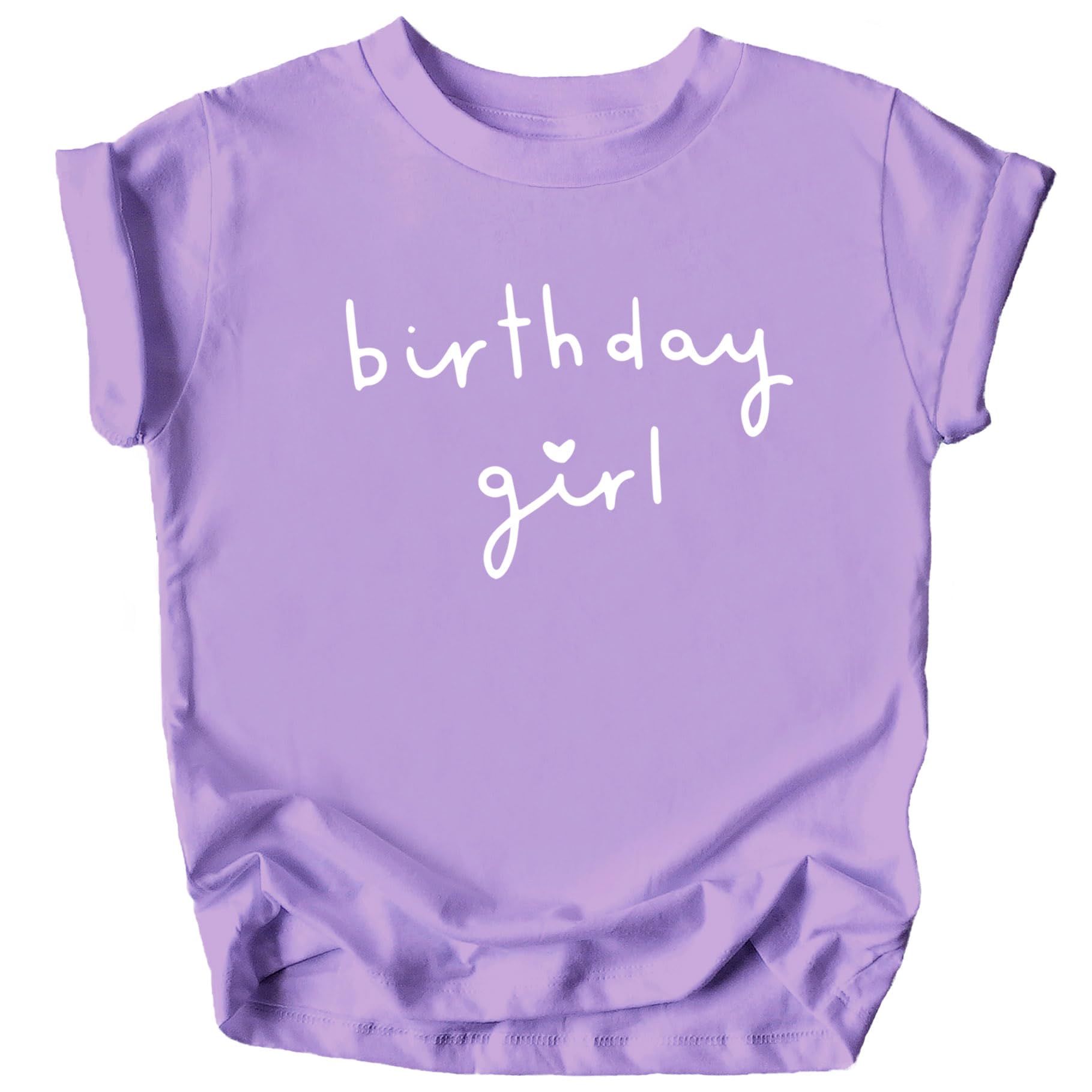 Olive Loves Apple Heart Birthday Girl T-Shirt - Cute Basic Birthday Tee for Women, Girls & Kids - Perfect for Birthday Parties, Celebrations & Gifts