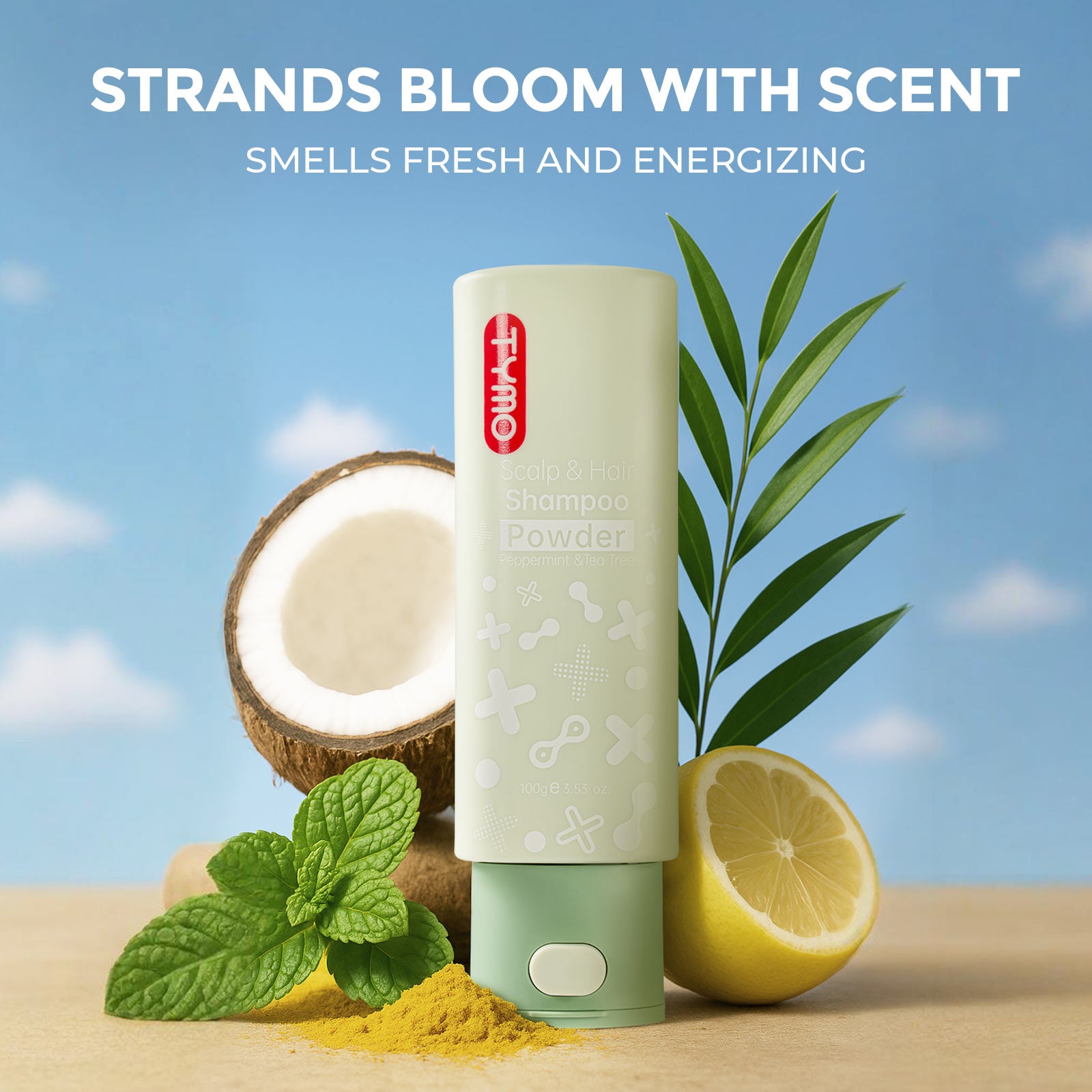 TYMO Purifying Shampoo Powder - Natural Dry Shampoo for Oily Hair & Scalp Care - Travel-Friendly Hair Refresh for Gym, Camping & Outdoor Activities