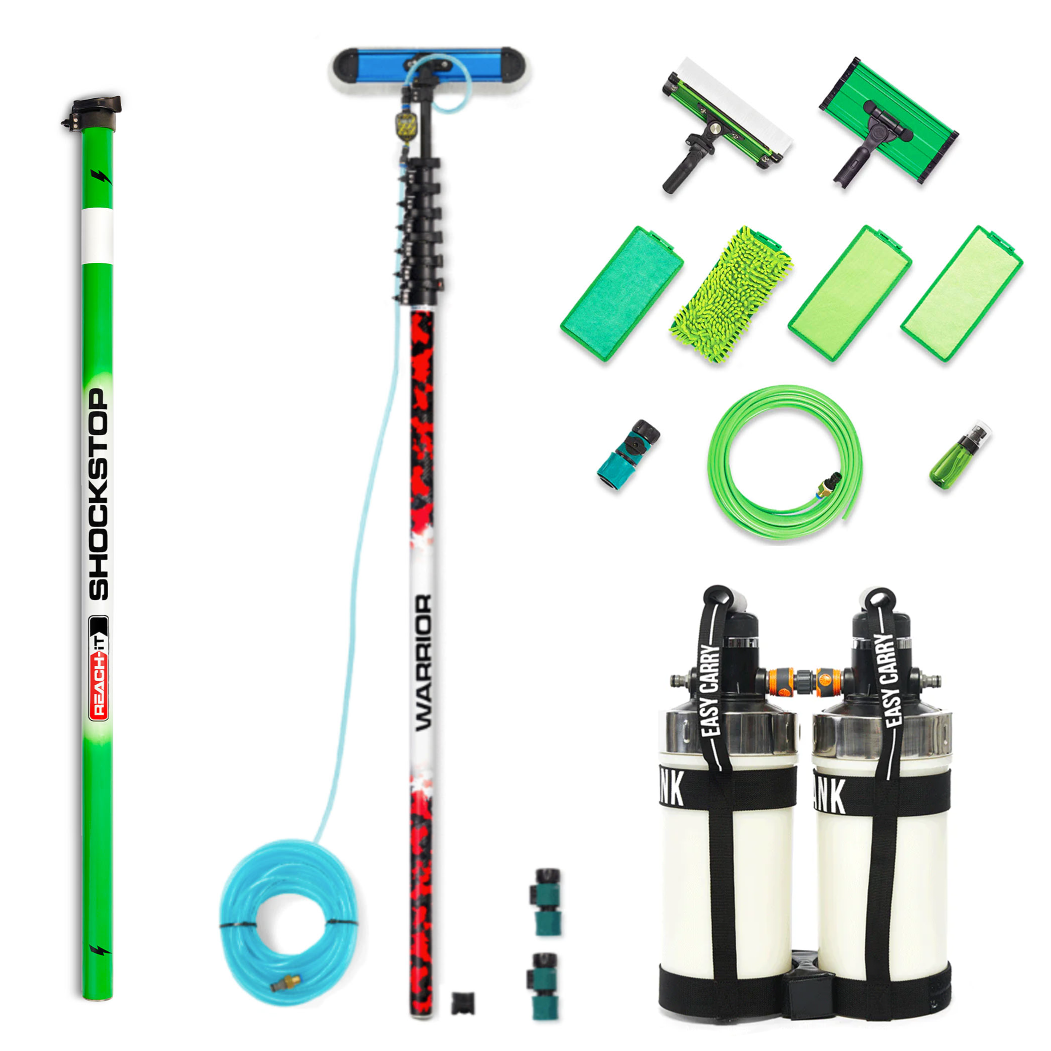 REACH iT Professional Extendable Pole Pack - Adjustable Telescoping Pole for Cleaning, Painting & Maintenance - Perfect for High Ceilings, Windows & Hard-to-Reach Areas