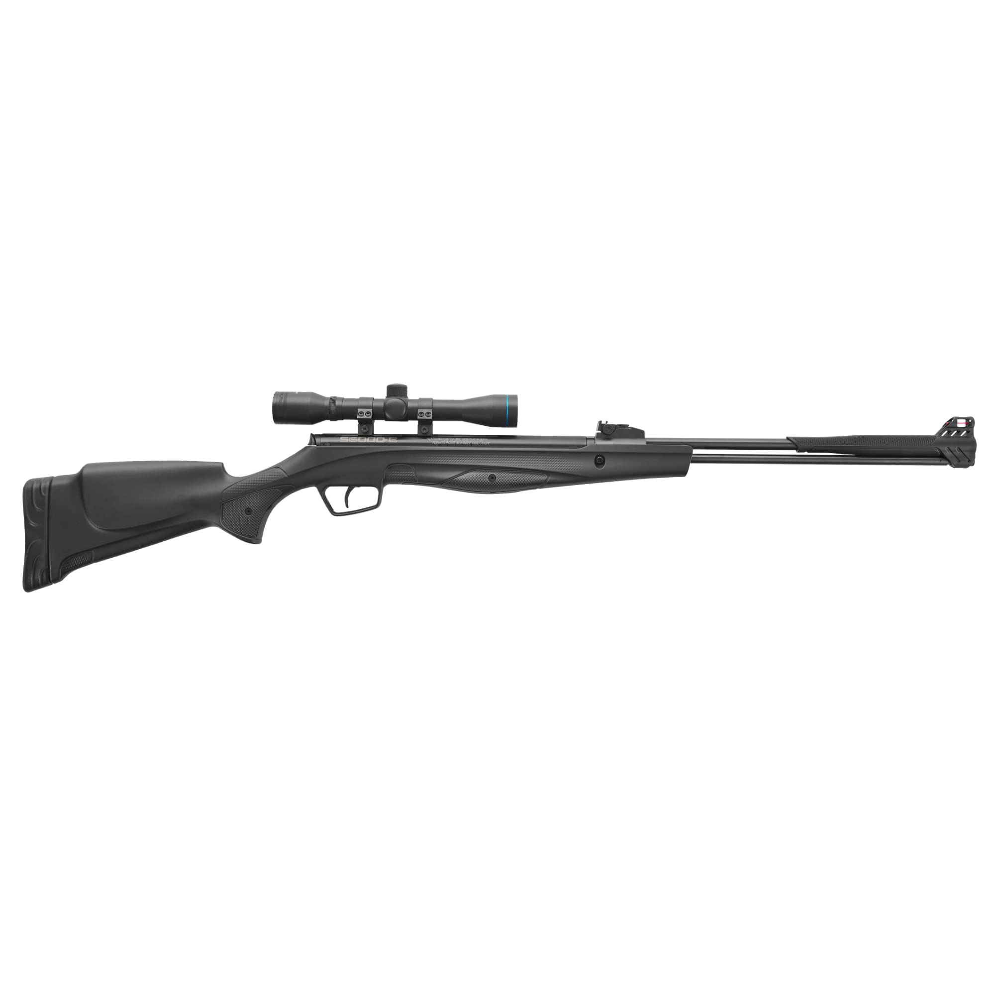 Stoeger S6000-E .22 Caliber Air Rifle Combo with Black Synthetic Stock, Fiber-Optic Sights & 4x32 Scope – Perfect for Hunting, Target Practice & Outdoor Shooting Sports