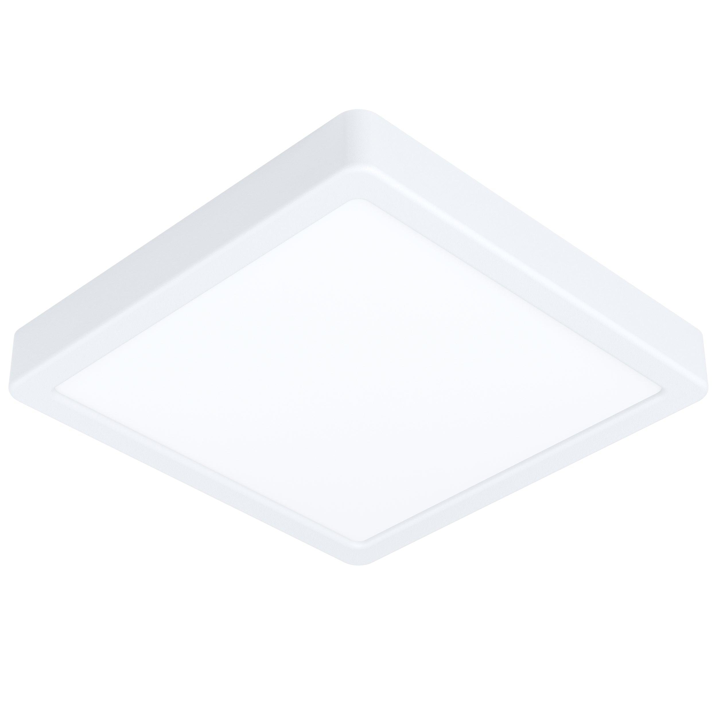 Eglo Fueva 5-LED Modern Square Flush Mount Ceiling Light Fixture, 17W Energy Efficient, White Finish - Perfect for Kitchen, Bathroom, Bedroom and Hallway Lighting