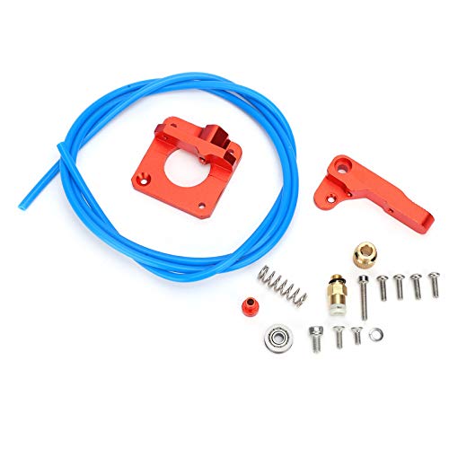 High-Quality 3D Printer Aluminum Block with Red Extruder - Oxidation Sandblasting for Industrial & DIY 3D Printing - Perfect for Makerbot, Creality, Prusa Printers & Home Workshop Projects