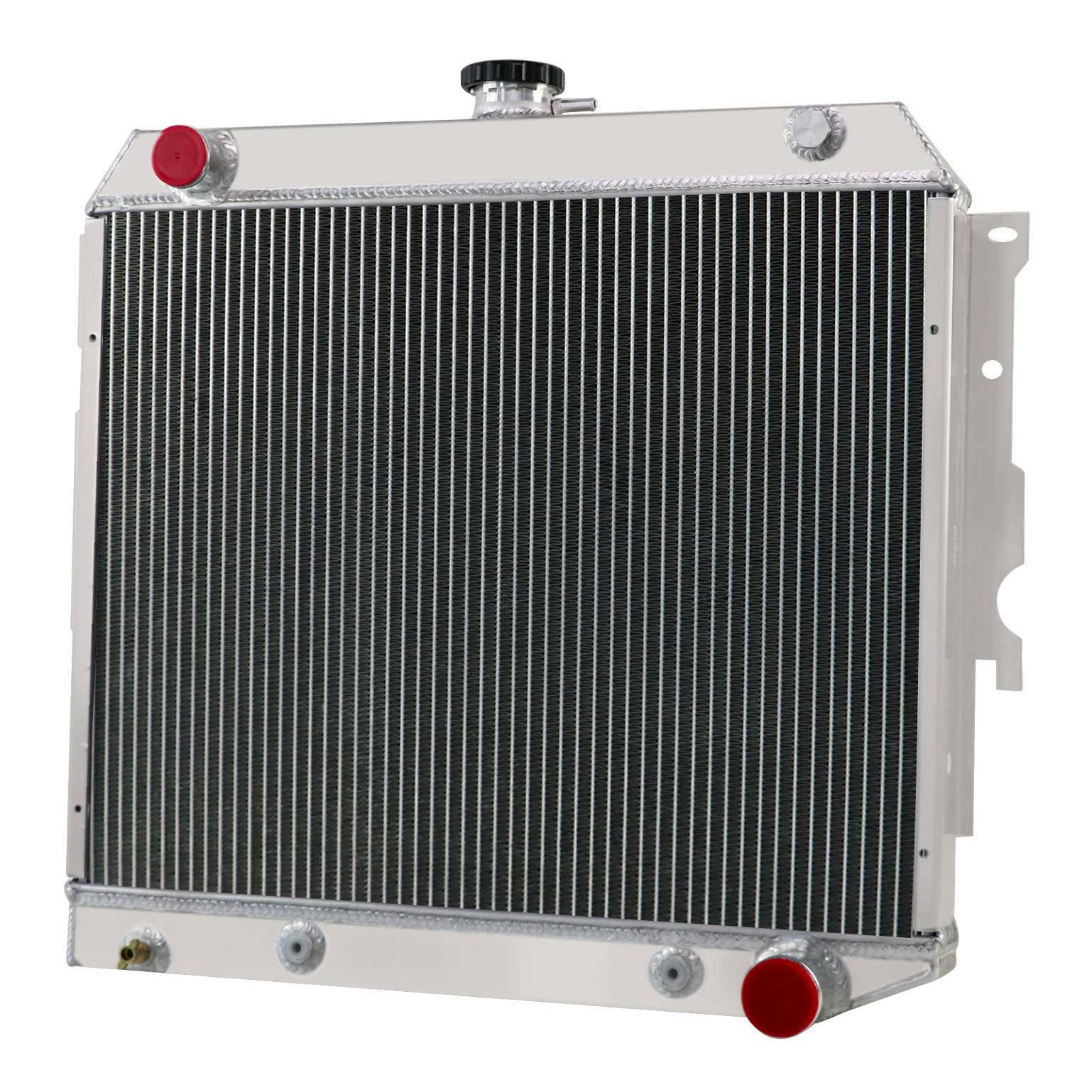 62MM 4 Row Aluminum Radiator with Electric Fan Shroud & Thermostat Kit - Compatible with 1970-1973 Dodge Charger, Challenger, Barracuda, Coronet & Plymouth Satellite V8 - High-Performance Cooling for Classic Muscle Cars