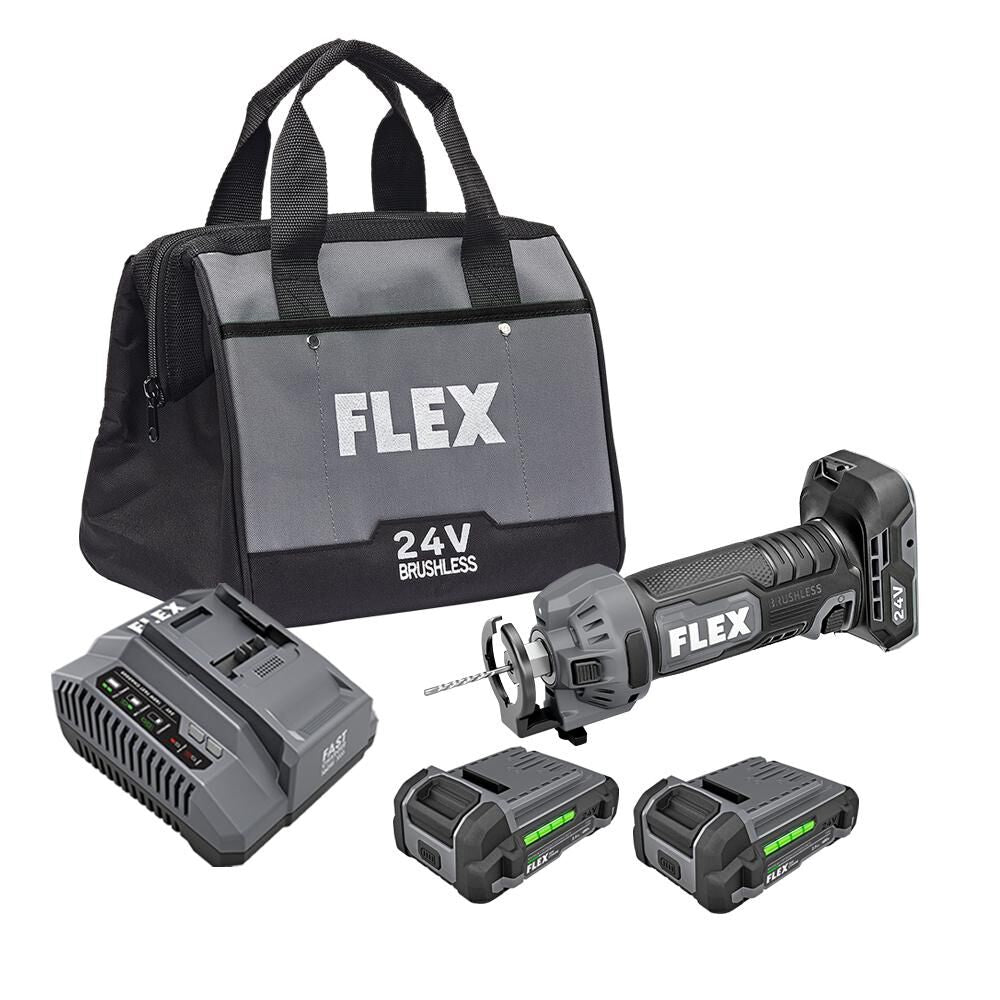Flex FX2471 24V Brushless Lithium-Ion Drywall Cut Out Tool Kit with 1/4
