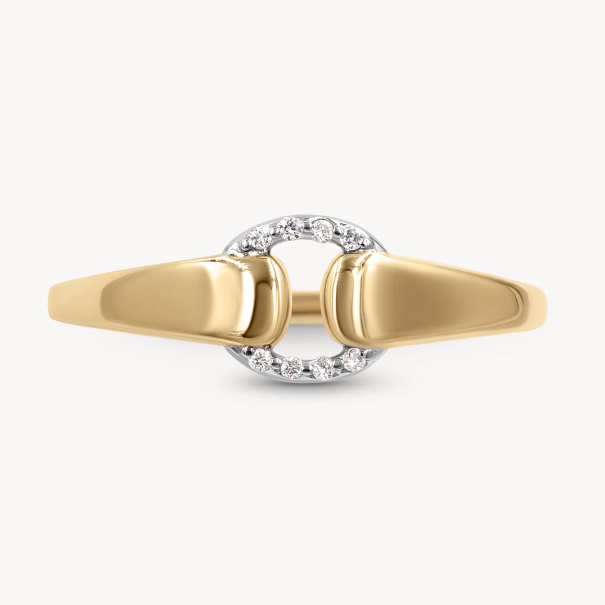 Two Tone Diamond Buckle Ring for Women - Elegant Stackable Jewelry Gift for Valentine's Day, Anniversary & Special Occasions