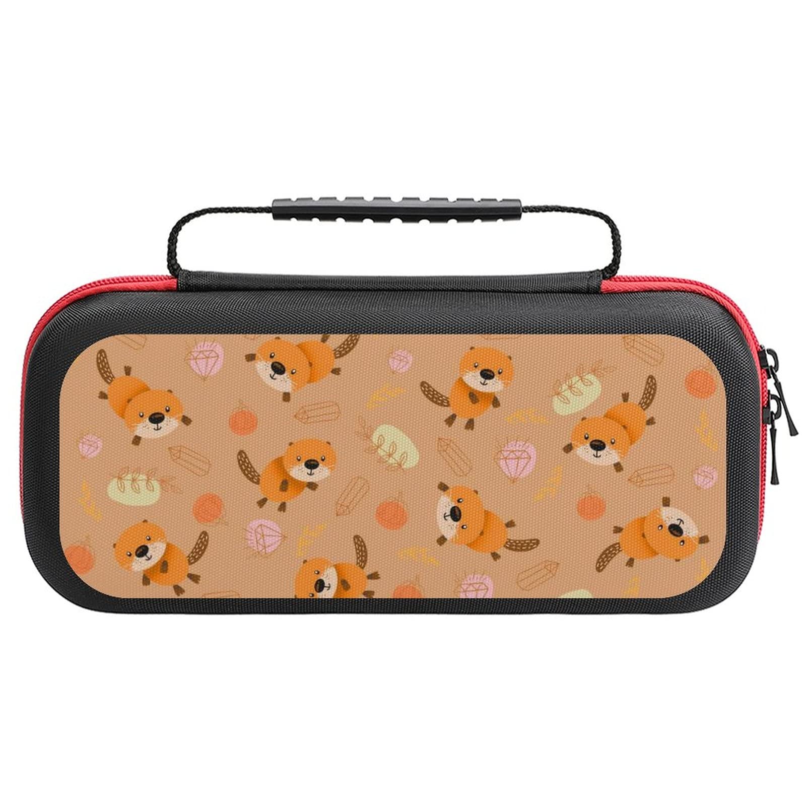 Cartoon Fox Carrying Case for Nintendo Switch - Protective Storage Bag with 20 Game Card Slots | Portable Travel Case for Switch Console & Accessories | Perfect for Gaming On-The-Go & Travel Protection
