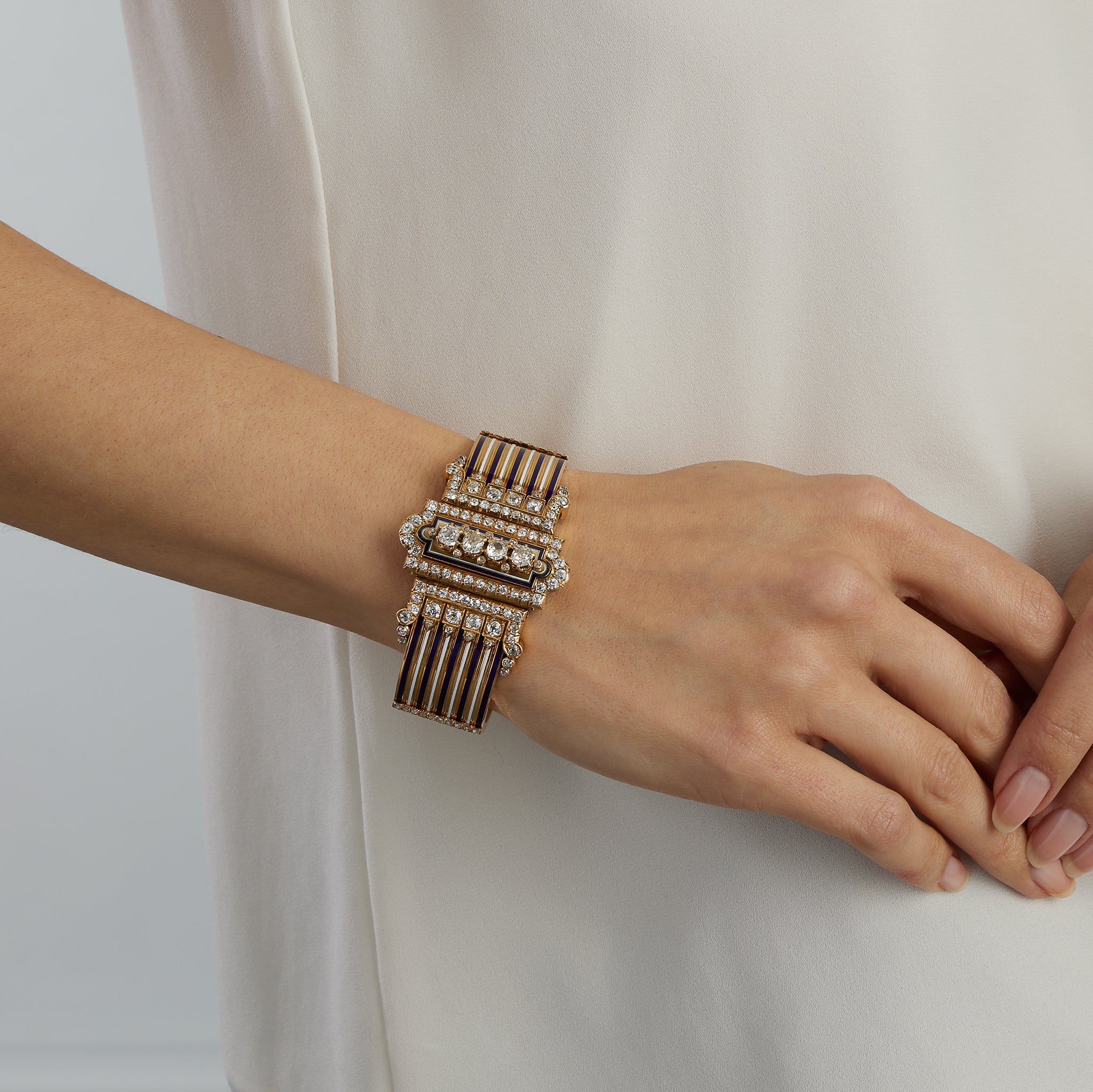 Exquisite French Diamond & Enamel 