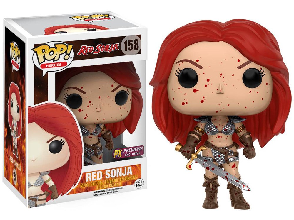 Funko POP! Red Sonja #158 - Bloody PX Previews Exclusive Vinyl Figure | Collectible Action Figure for Superhero Fans & Comic Book Lovers | Perfect for Display, Gifts & Pop Culture Collections