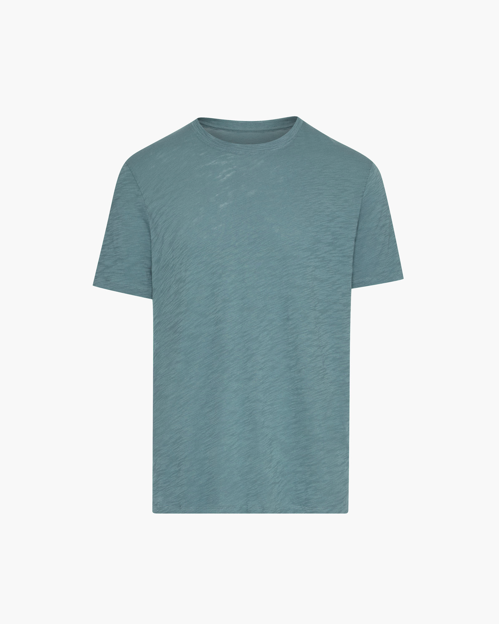Slub Jersey Short Sleeve Crew Neck T-Shirt for Men & Women - Soft Spring Eucalyptus Color - Perfect for Casual Wear, Layering & Everyday Outfits