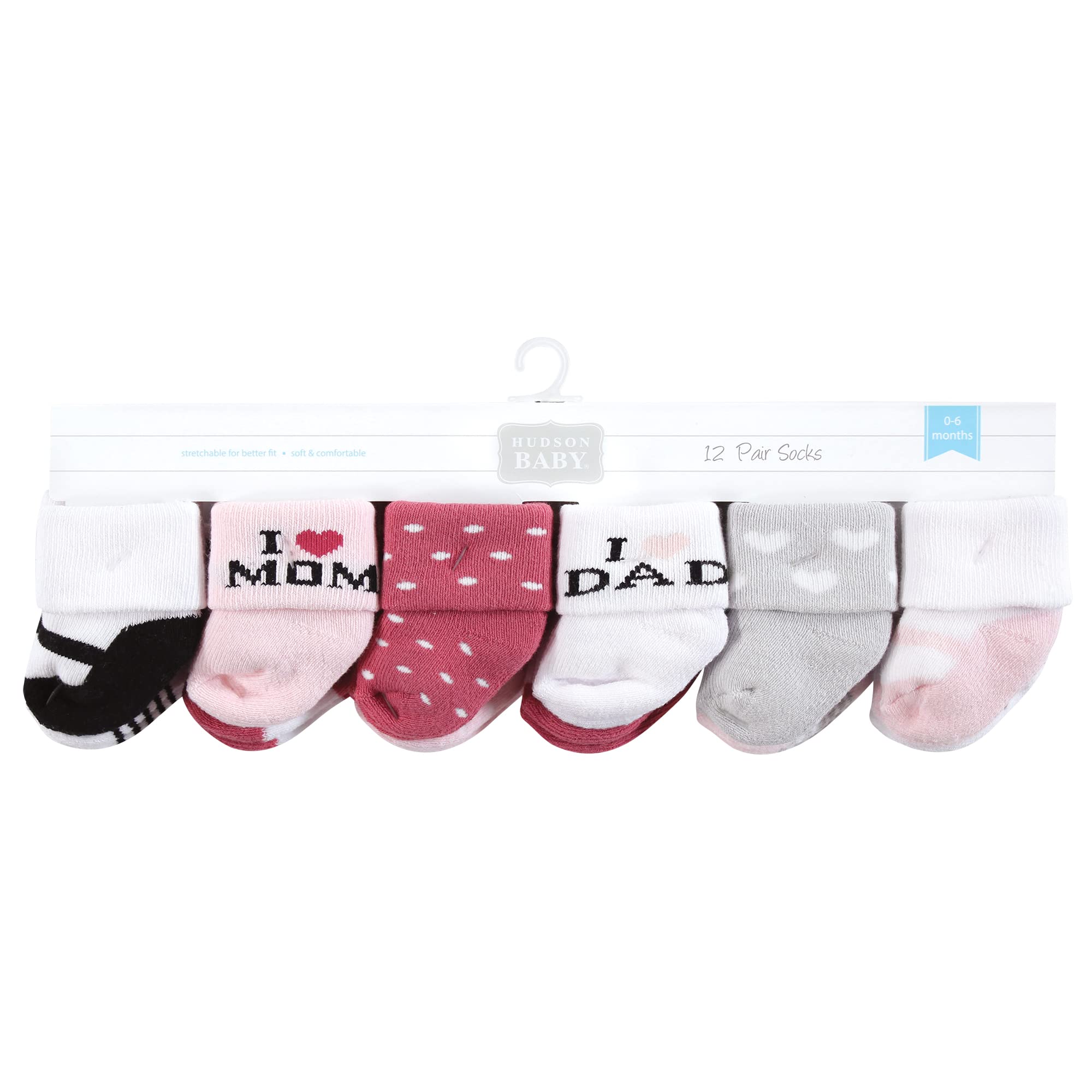 Hudson Baby Unisex Cotton Terry Socks 24-Pack - Soft & Breathable Baby Socks for Newborns, Infants & Toddlers - Perfect for Everyday Wear, Playtime & Nursery