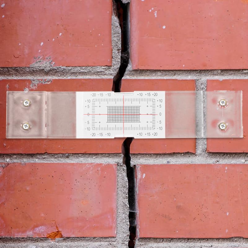Concrete Crack Monitor - Standard & Corner Tell-Tale Crack Gauge (1PC) for Structural Monitoring, Foundation Inspection & Building Maintenance