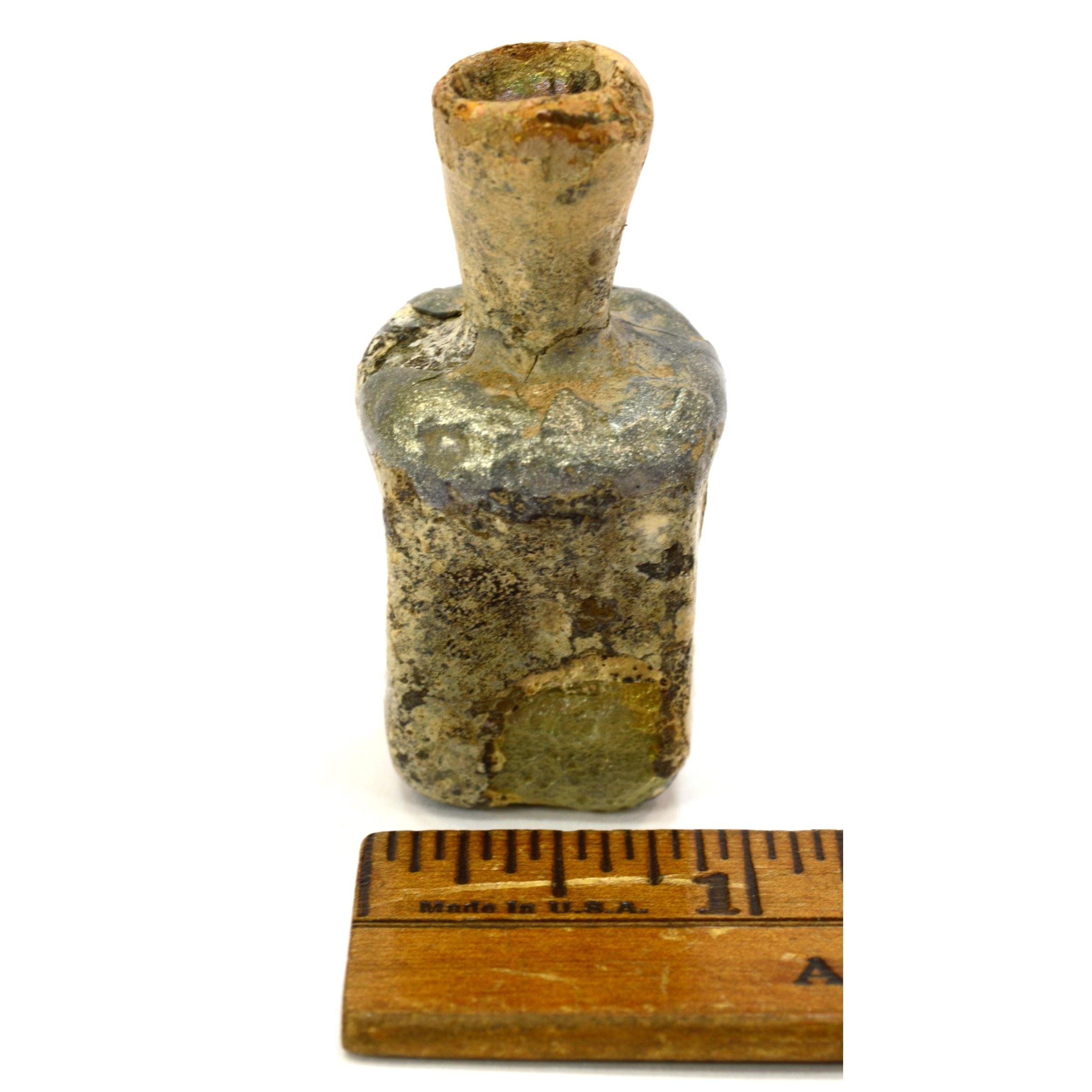 Ancient Roman Hand Blown Glass Bottle - Authentic Tiny Vessel from 100-300 AD with Natural Patina | Perfect for Historical Collections, Home Decor & Unique Gift Ideas
